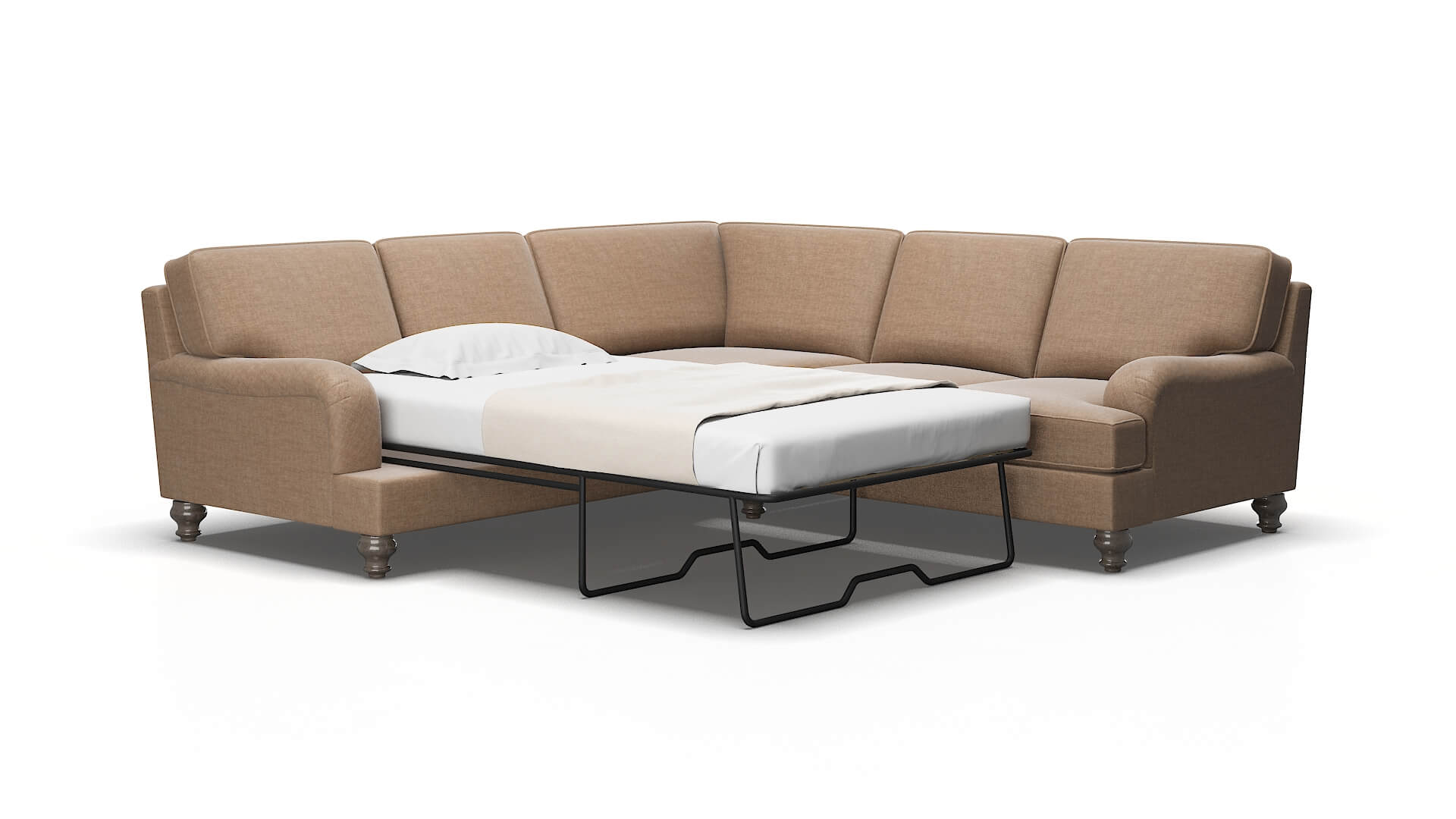 Hamilton Keylargo mink Sectional sleeper Espresso Legs  2