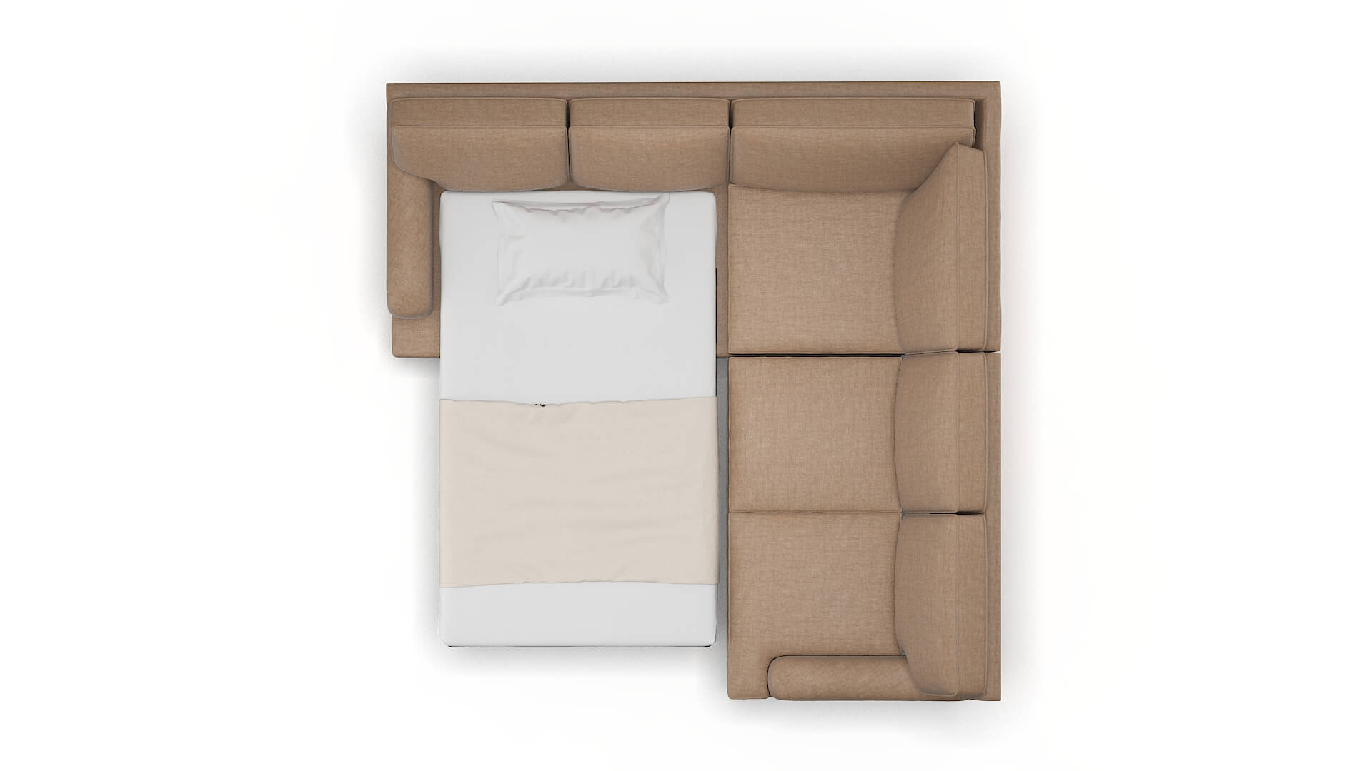 Hamilton Keylargo Mink Sectional Sleeper Espresso legs 3