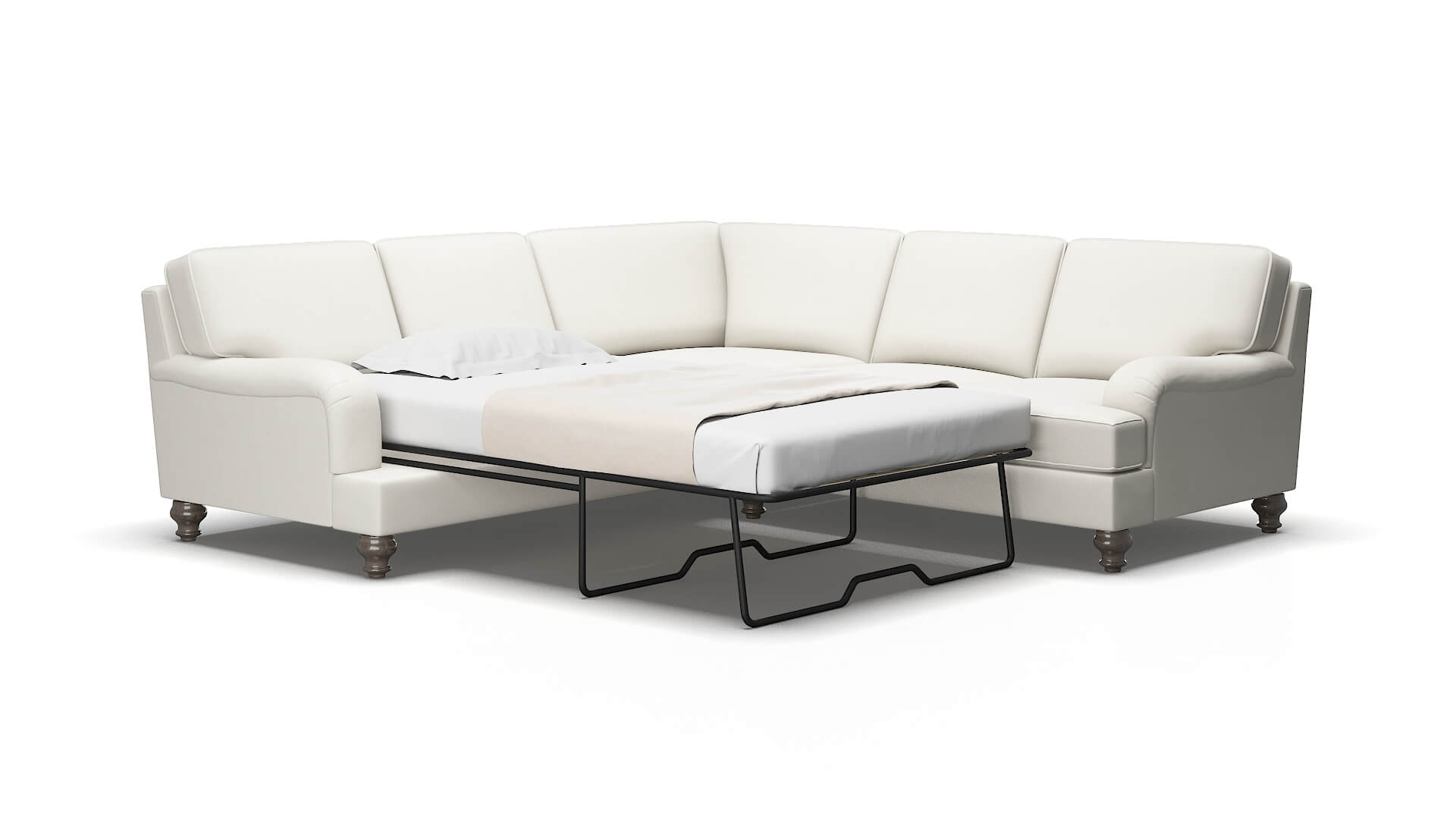 Hamilton Keylargo oatmeal Sectional sleeper Espresso Legs  2