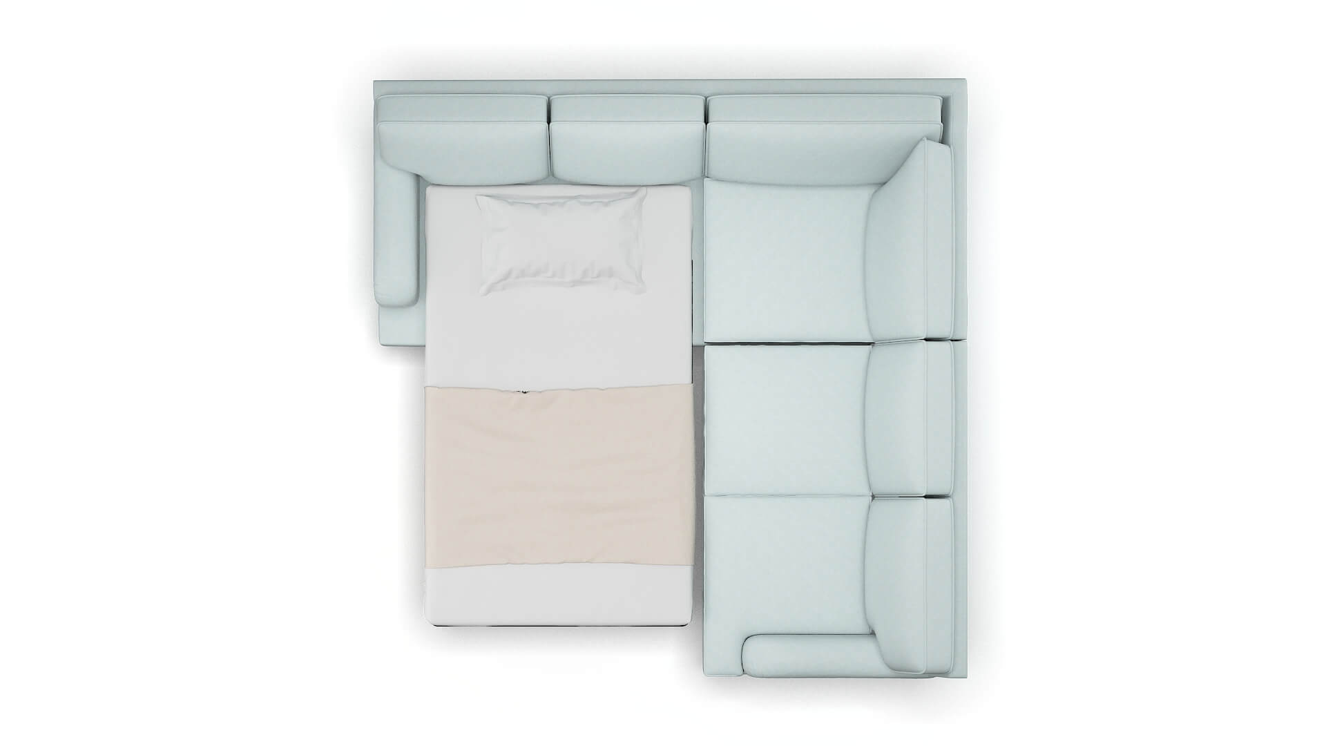 Hamilton Leslie Robins_egg Sectional Sleeper Espresso legs 3