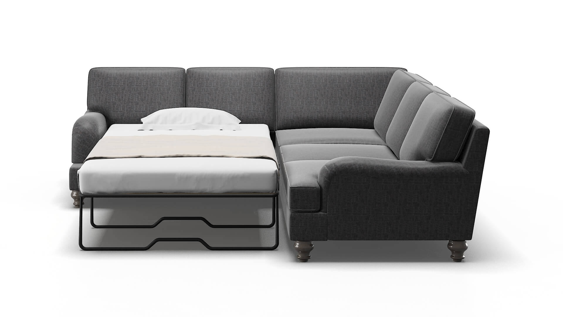 Hamilton Marcy Baltic Sectional Sleeper Espresso legs 1