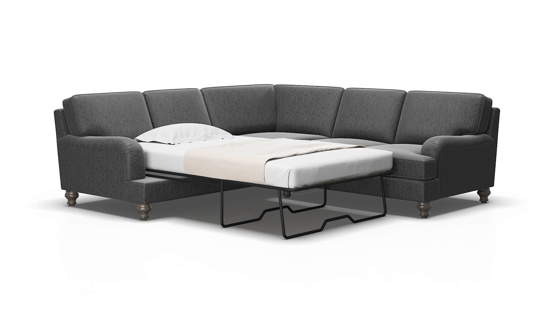 Hamilton Marcy baltic Sectional sleeper Espresso Legs  2