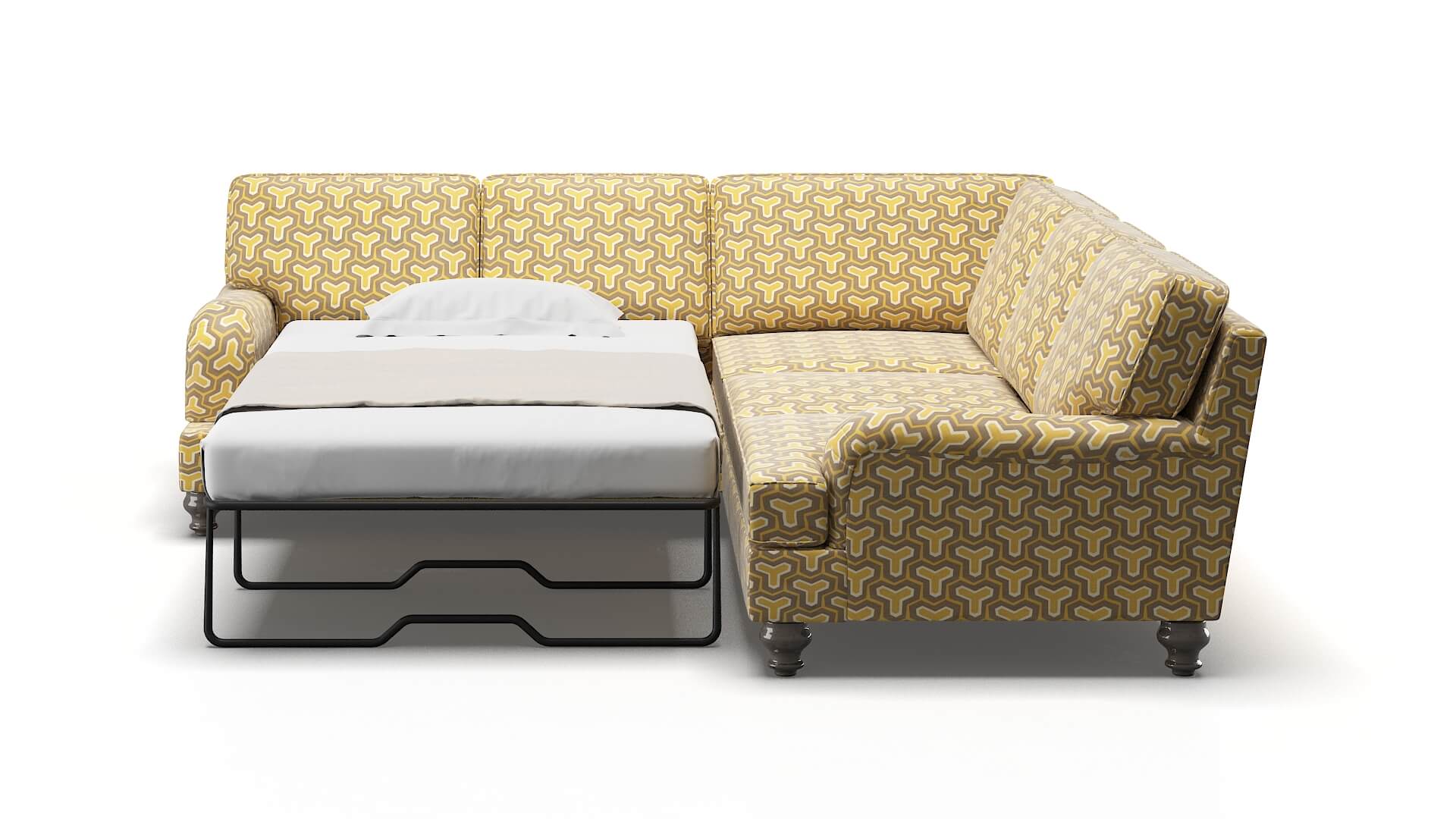 Hamilton Merci Dijon Sectional Sleeper Espresso legs 1