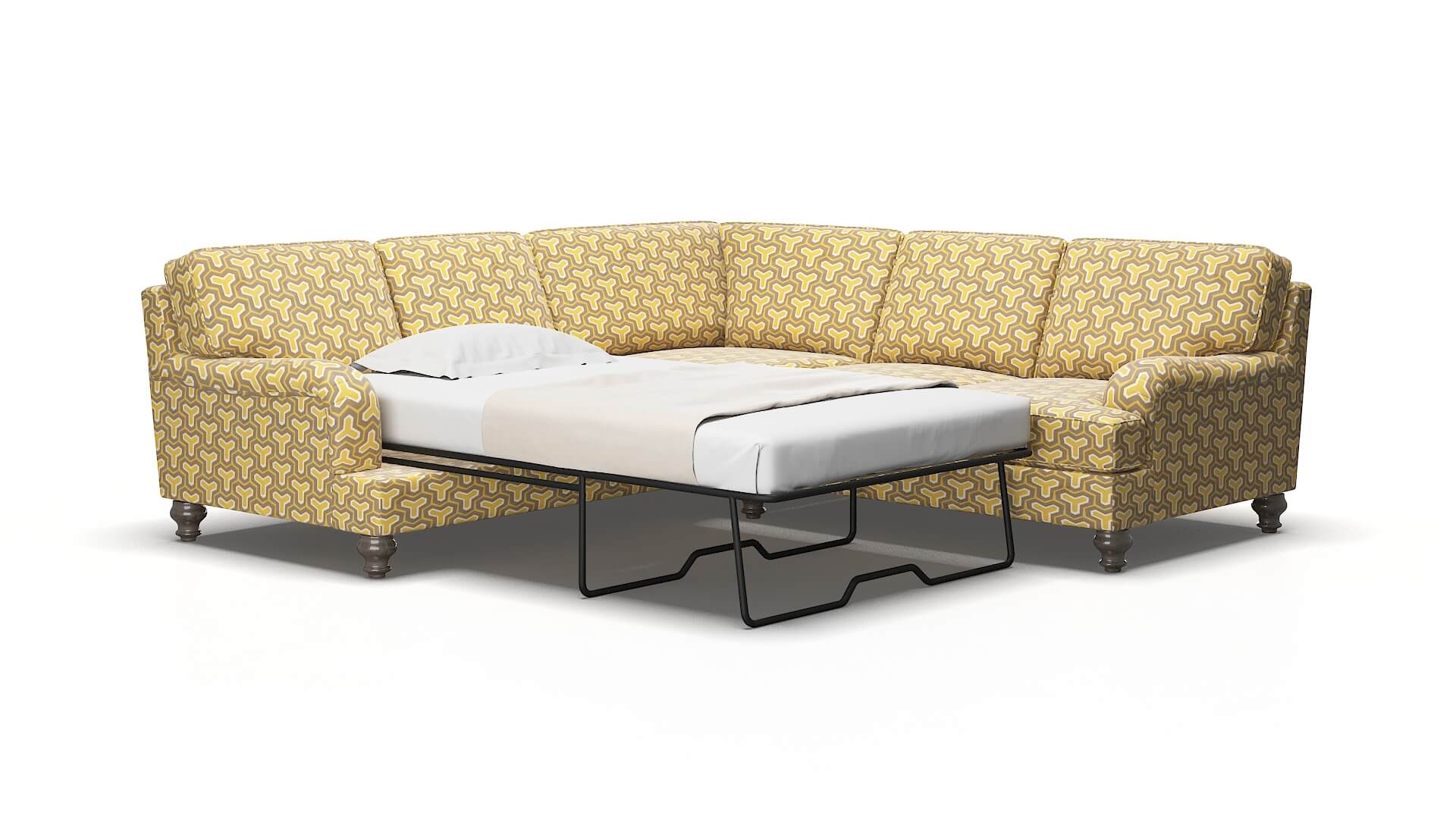 Hamilton Merci Dijon Sectional Sleeper Espresso legs 2