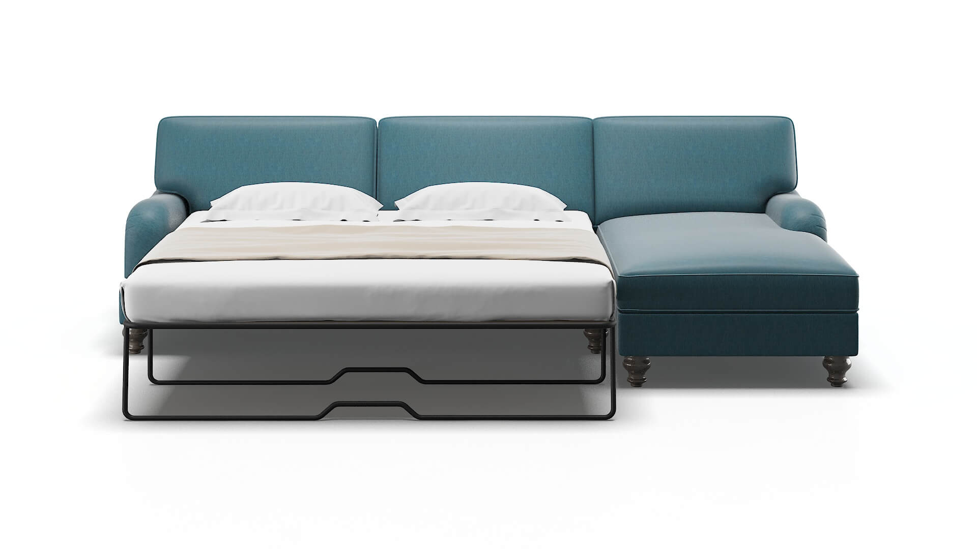 Hamilton Merit Peacock Panel Sleeper Espresso legs 1