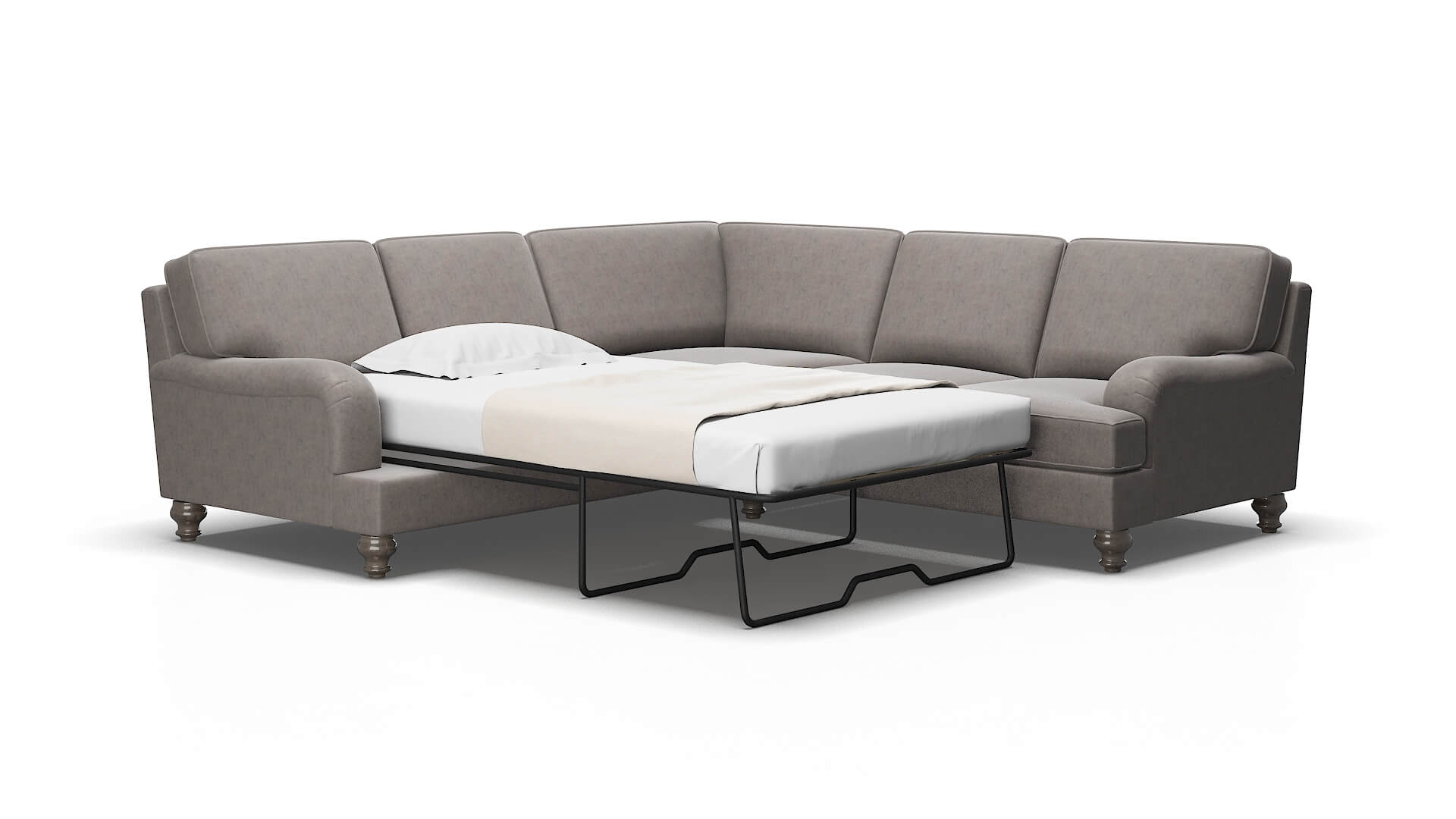 Hamilton Noble Otter Sectional Sleeper Espresso legs 2