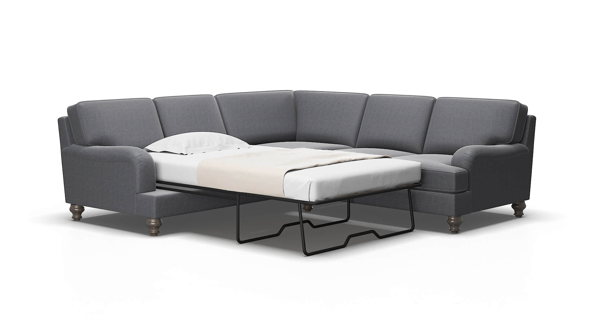 Hamilton Notion graphite Sectional sleeper Espresso Legs  2