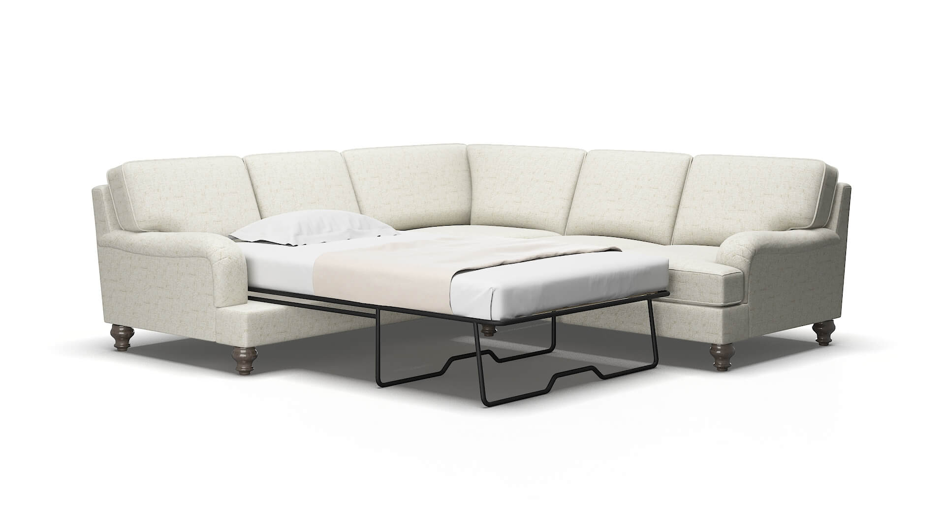 Hamilton Oceanside birch Sectional sleeper Espresso Legs  2