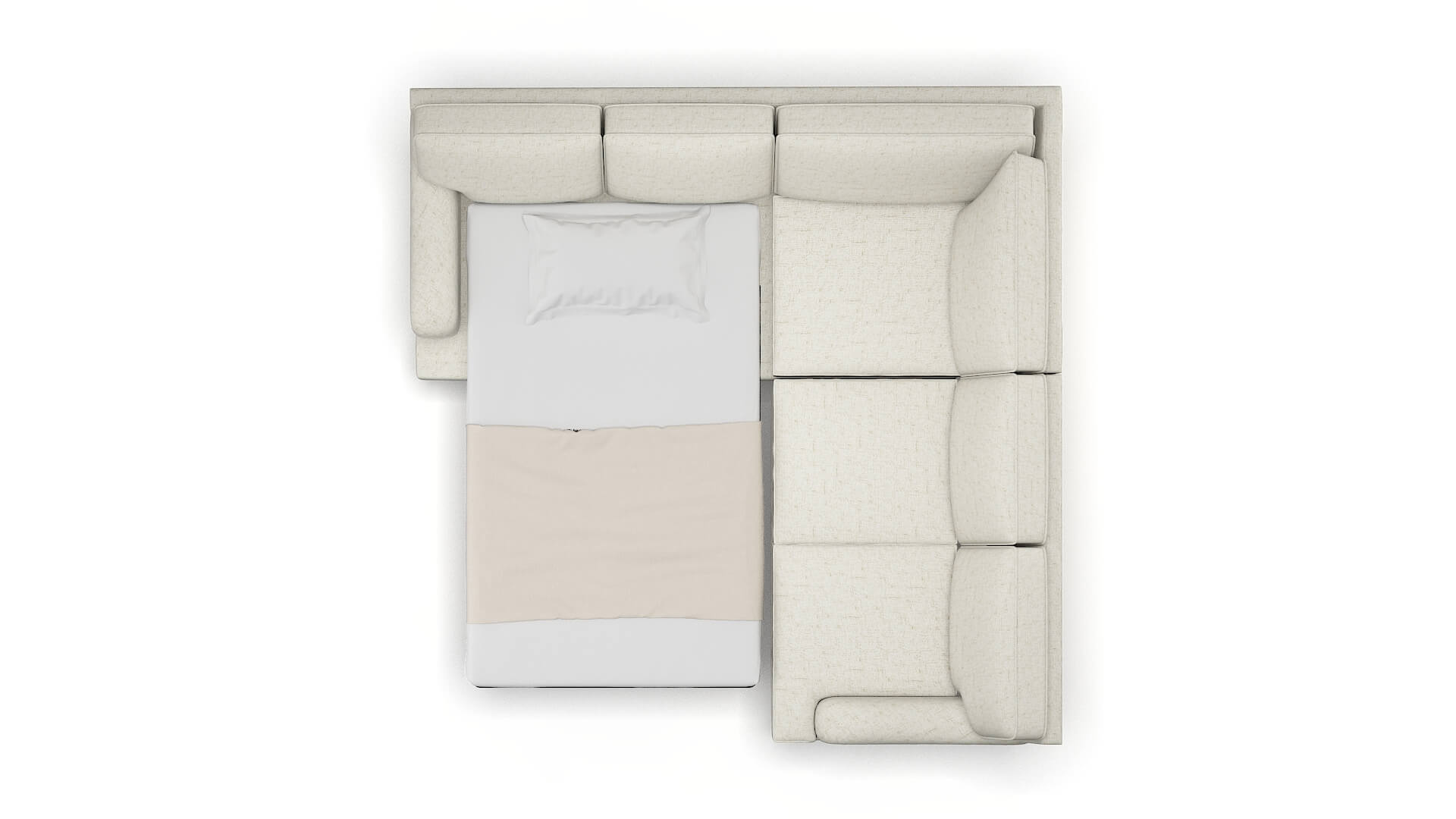 Hamilton Oceanside Birch Sectional Sleeper Espresso legs 3