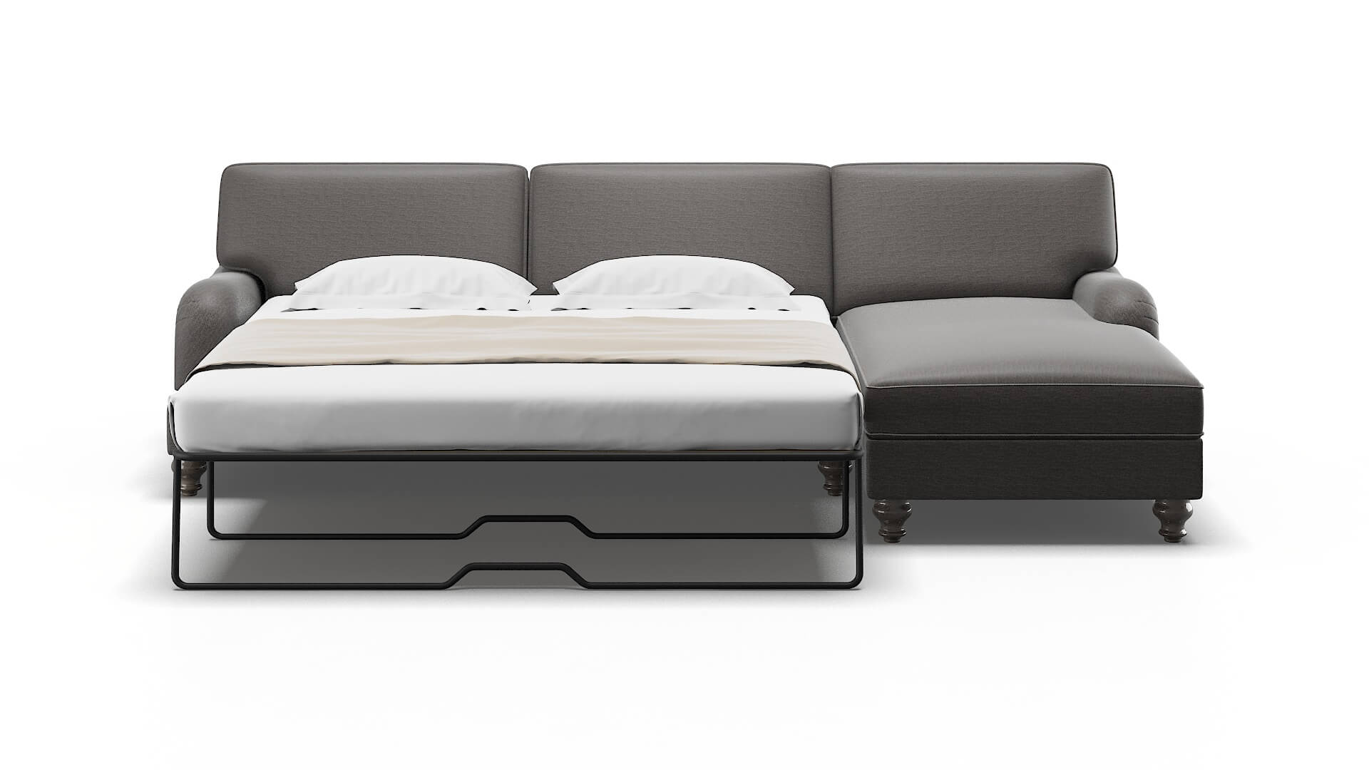 Hamilton Oscar Charcoal Panel Sleeper Espresso legs 1