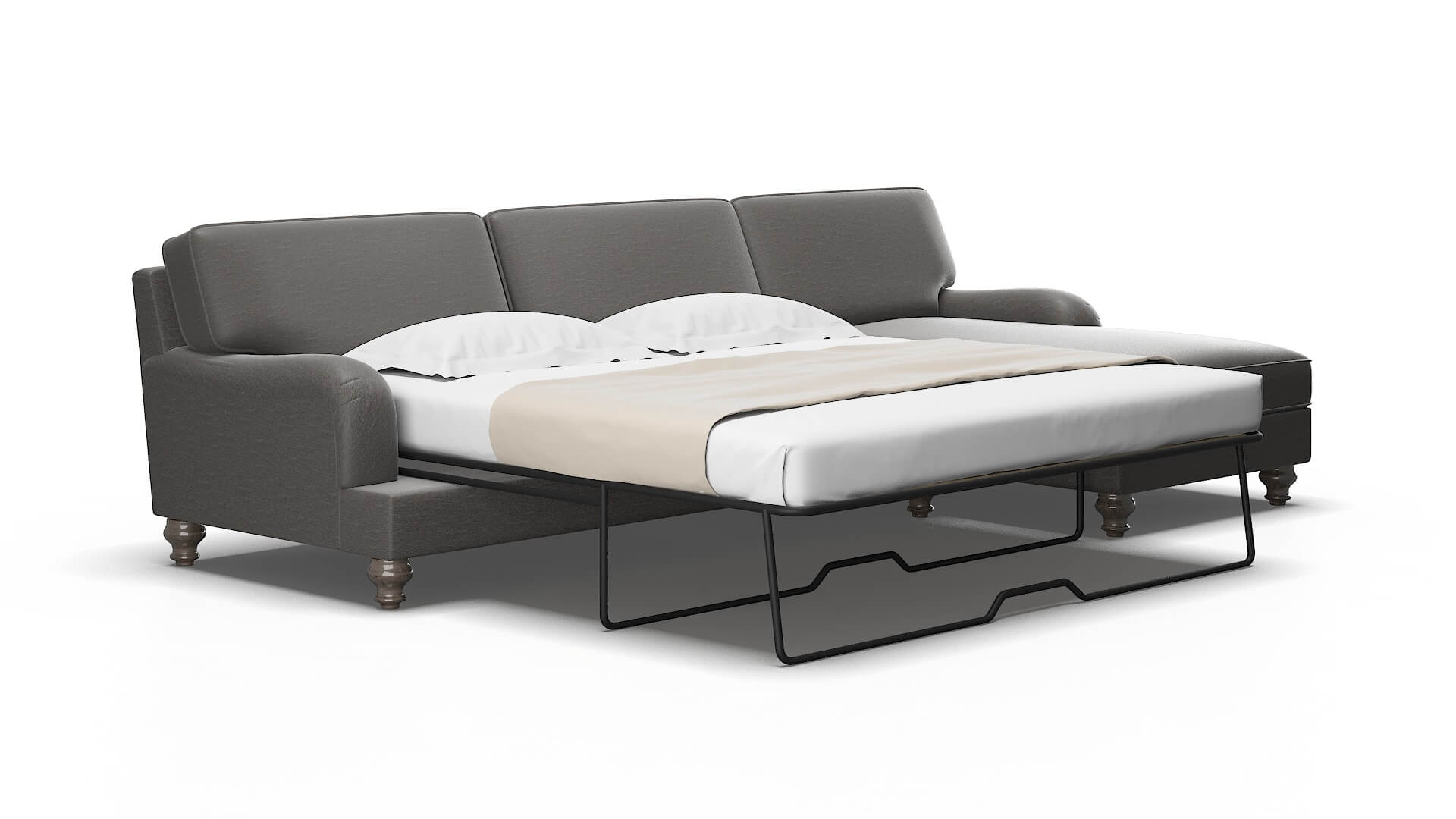 Hamilton Oscar grey Panel sleeper Espresso Legs  2