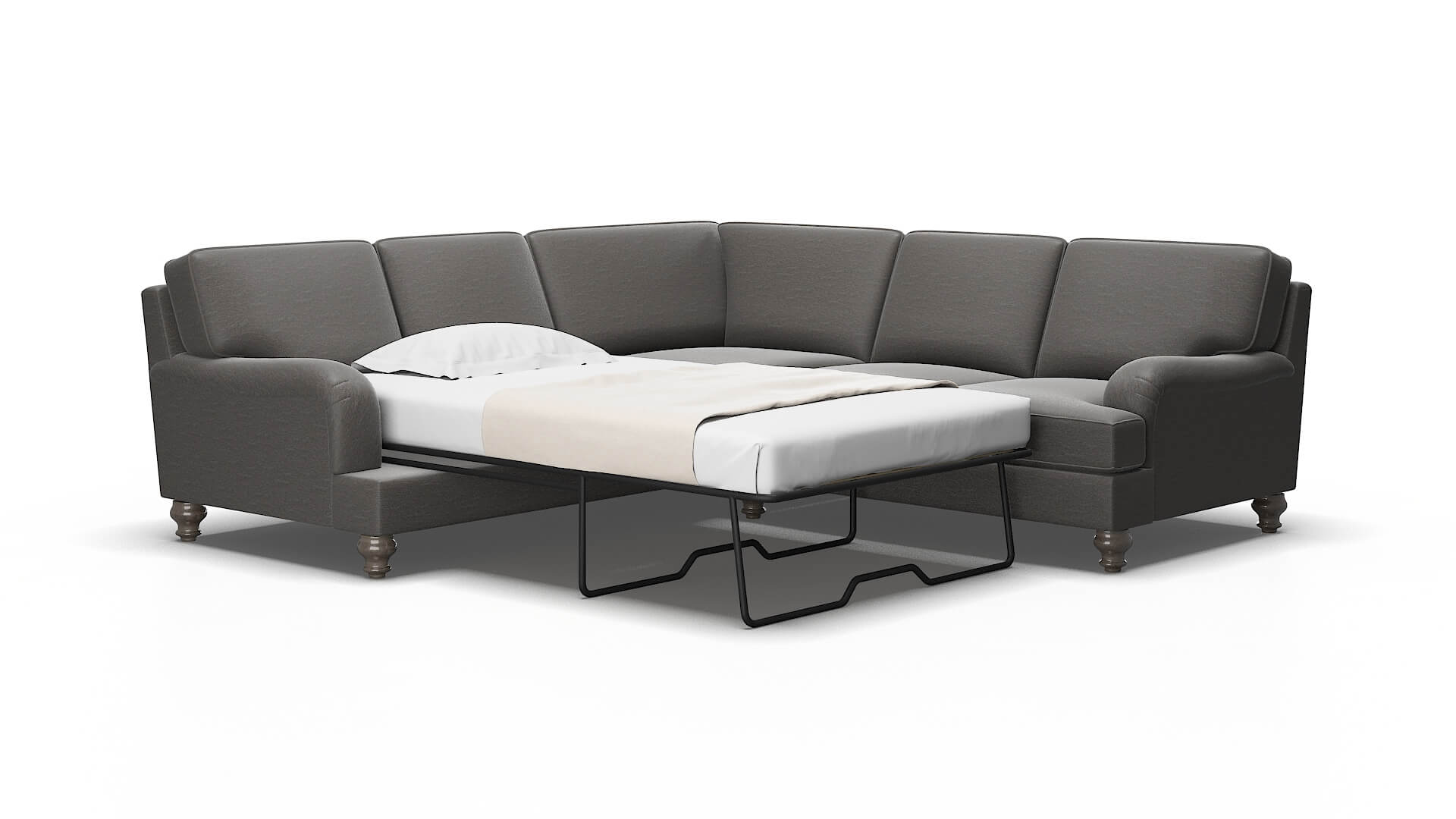Hamilton Oscar grey Sectional sleeper Espresso Legs  2