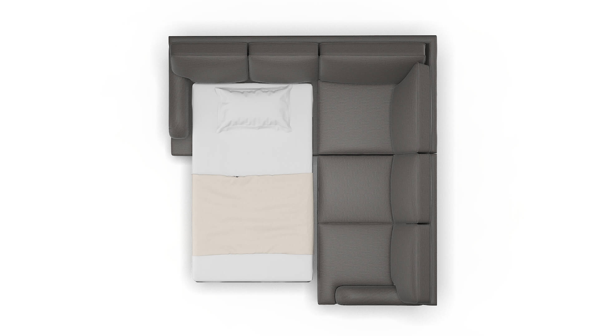 Hamilton Oscar Grey Sectional Sleeper Espresso legs 3