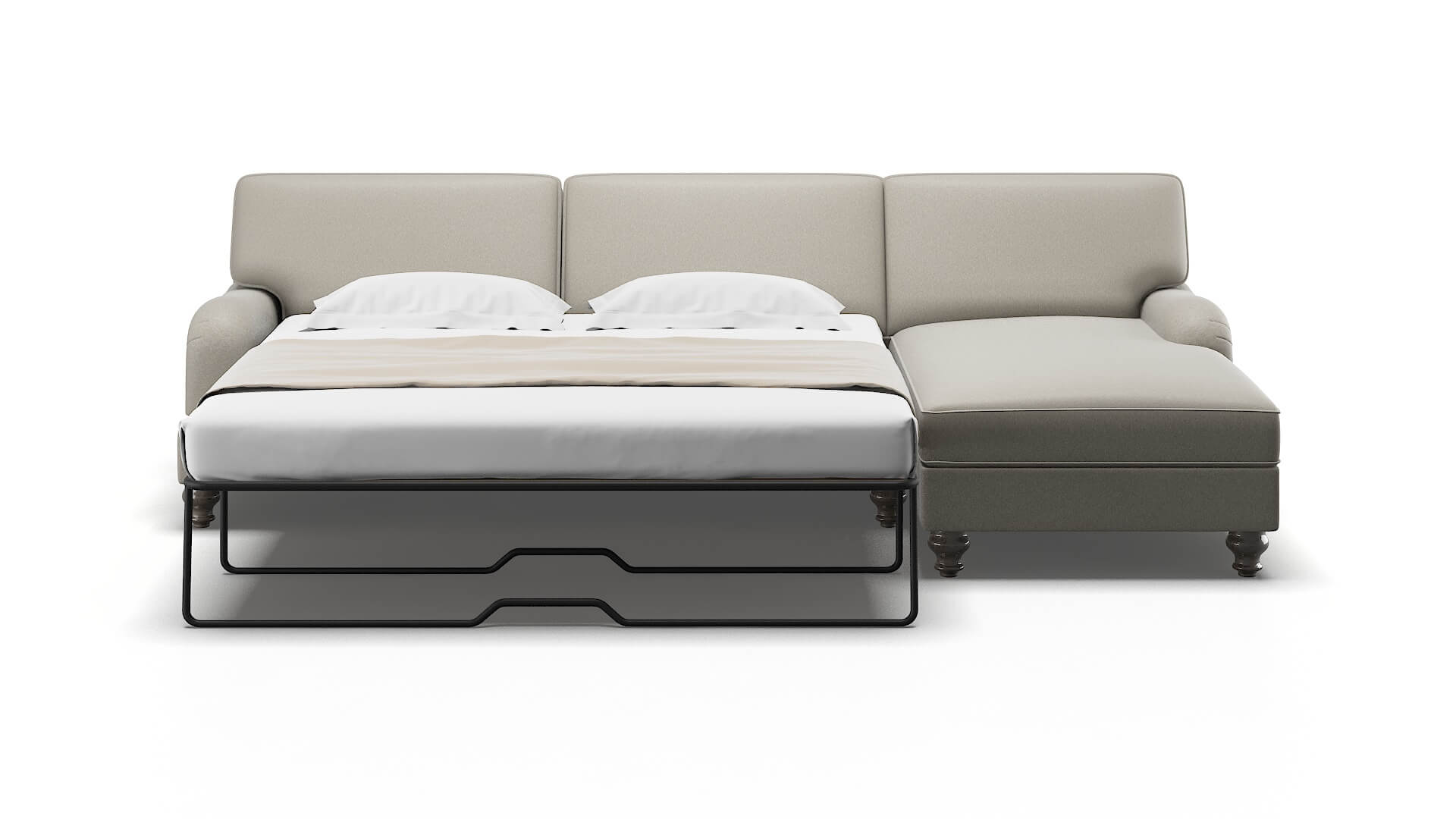 Hamilton Oscar Silver Panel Sleeper Espresso legs 1