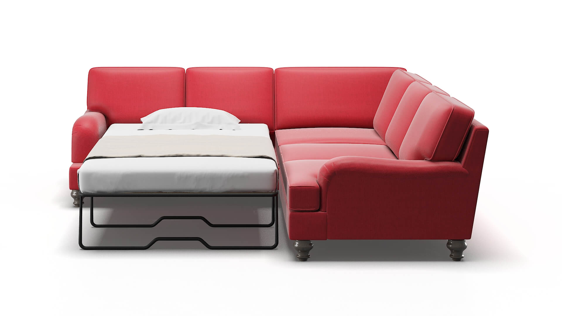 Hamilton Pauline Ruby Sectional Sleeper Espresso legs 1