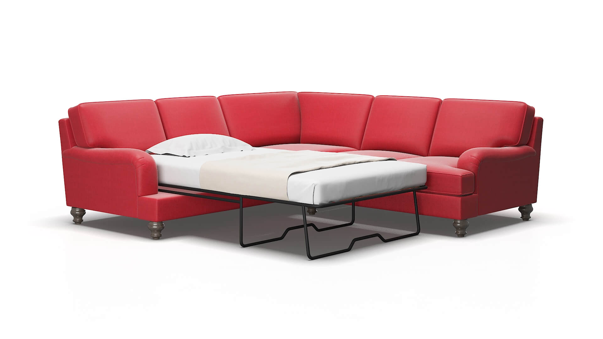 Hamilton Pauline ruby Sectional sleeper Espresso Legs  2