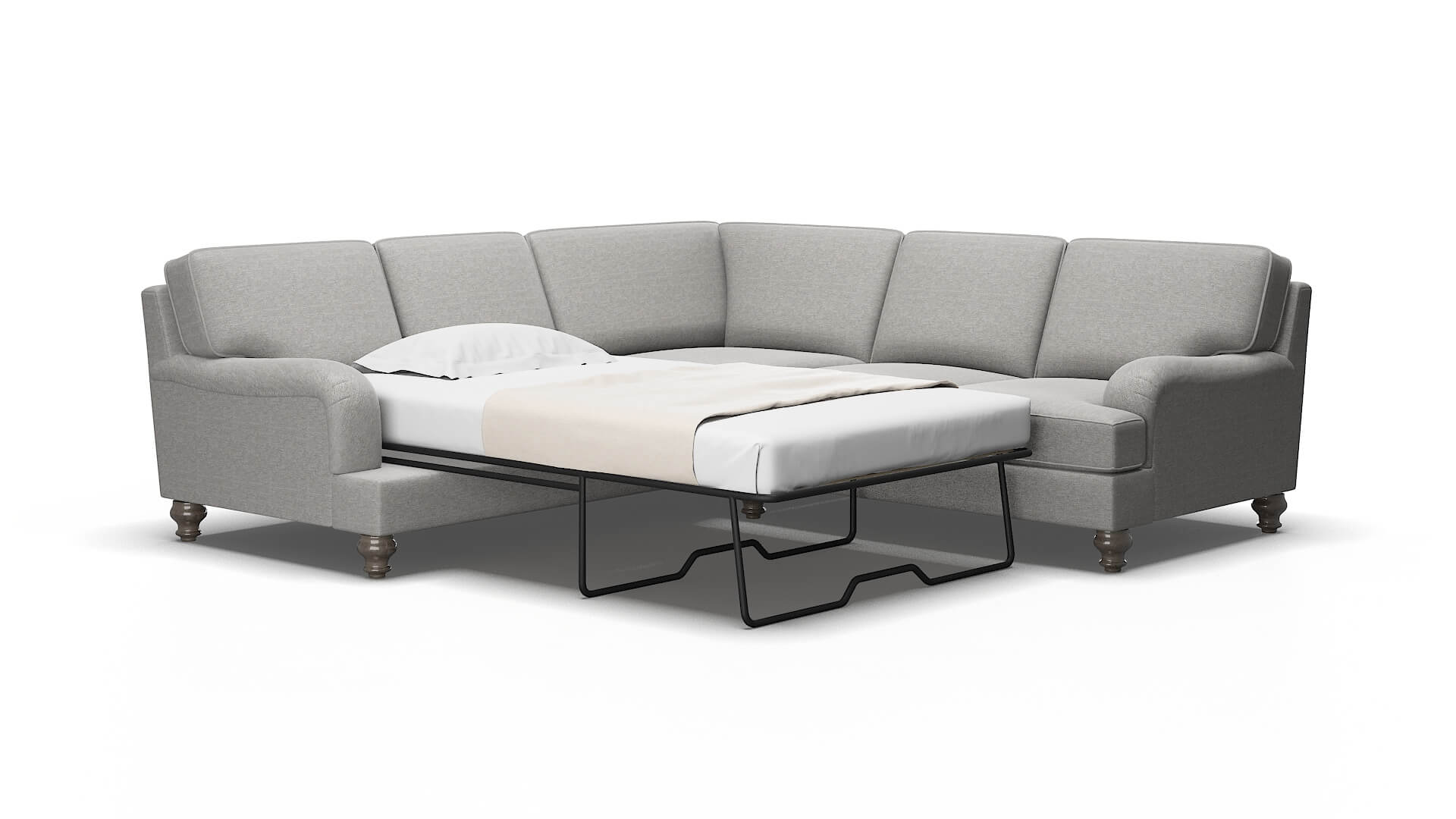 Hamilton Phoenix smoke Sectional sleeper Espresso Legs  2