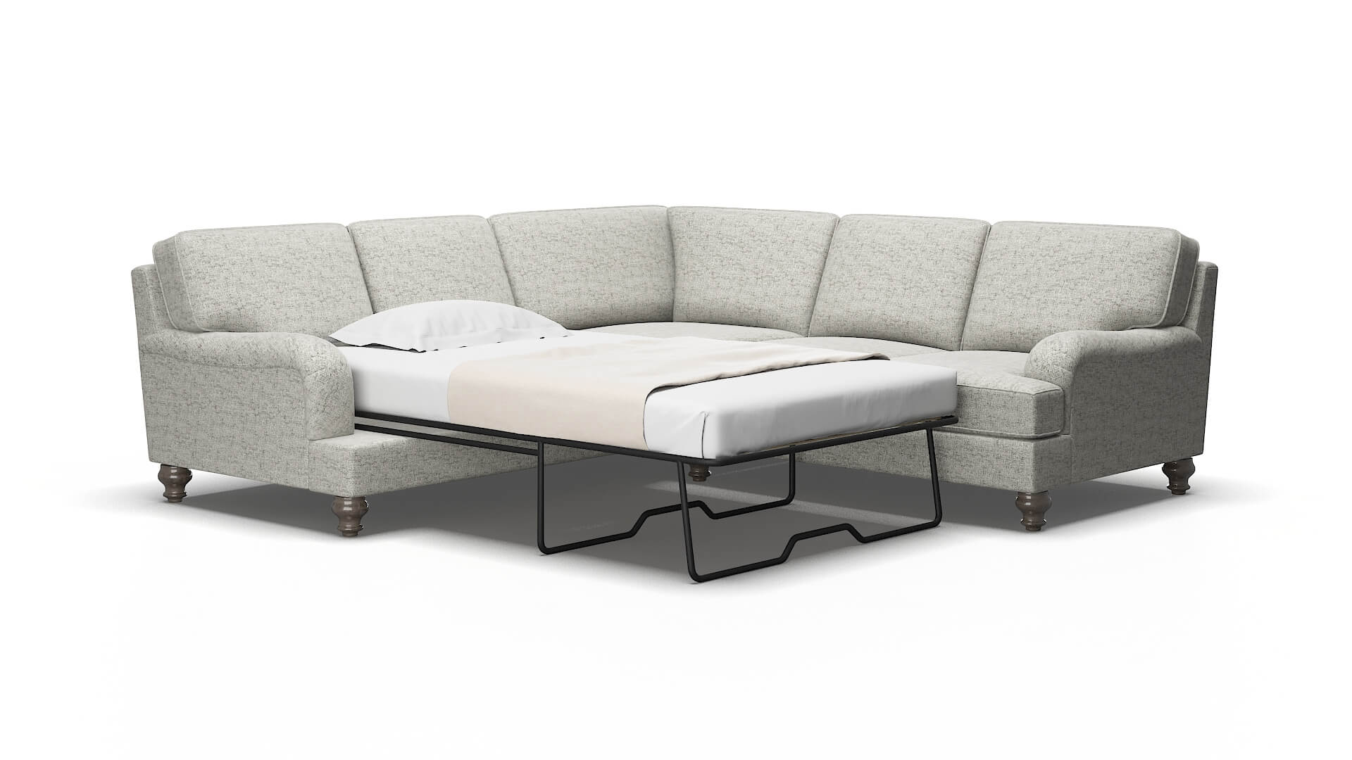 Hamilton Prime gravel Sectional sleeper Espresso Legs  2