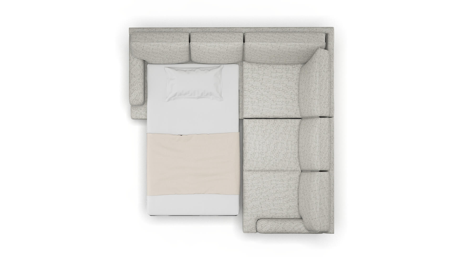 Hamilton Prime Gravel Sectional Sleeper Espresso legs 3