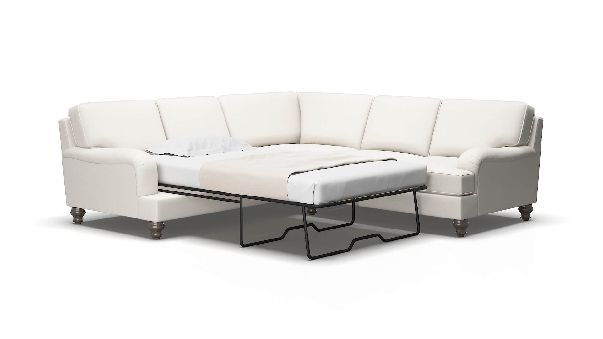Hamilton Redondo Pearl Sectional Sleeper Espresso legs 2