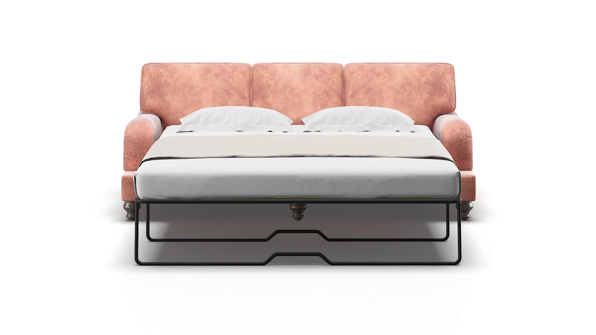 Hamilton Royale Blush Sofa Sleeper Espresso legs 1