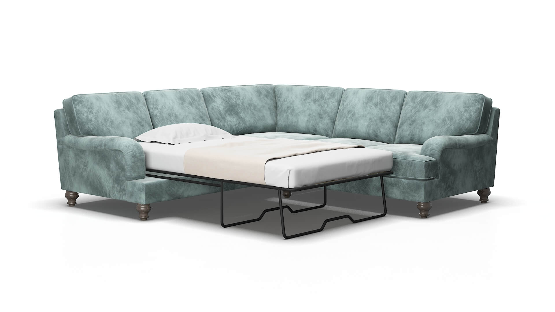 Hamilton Royale cloud Sectional sleeper Espresso Legs  2