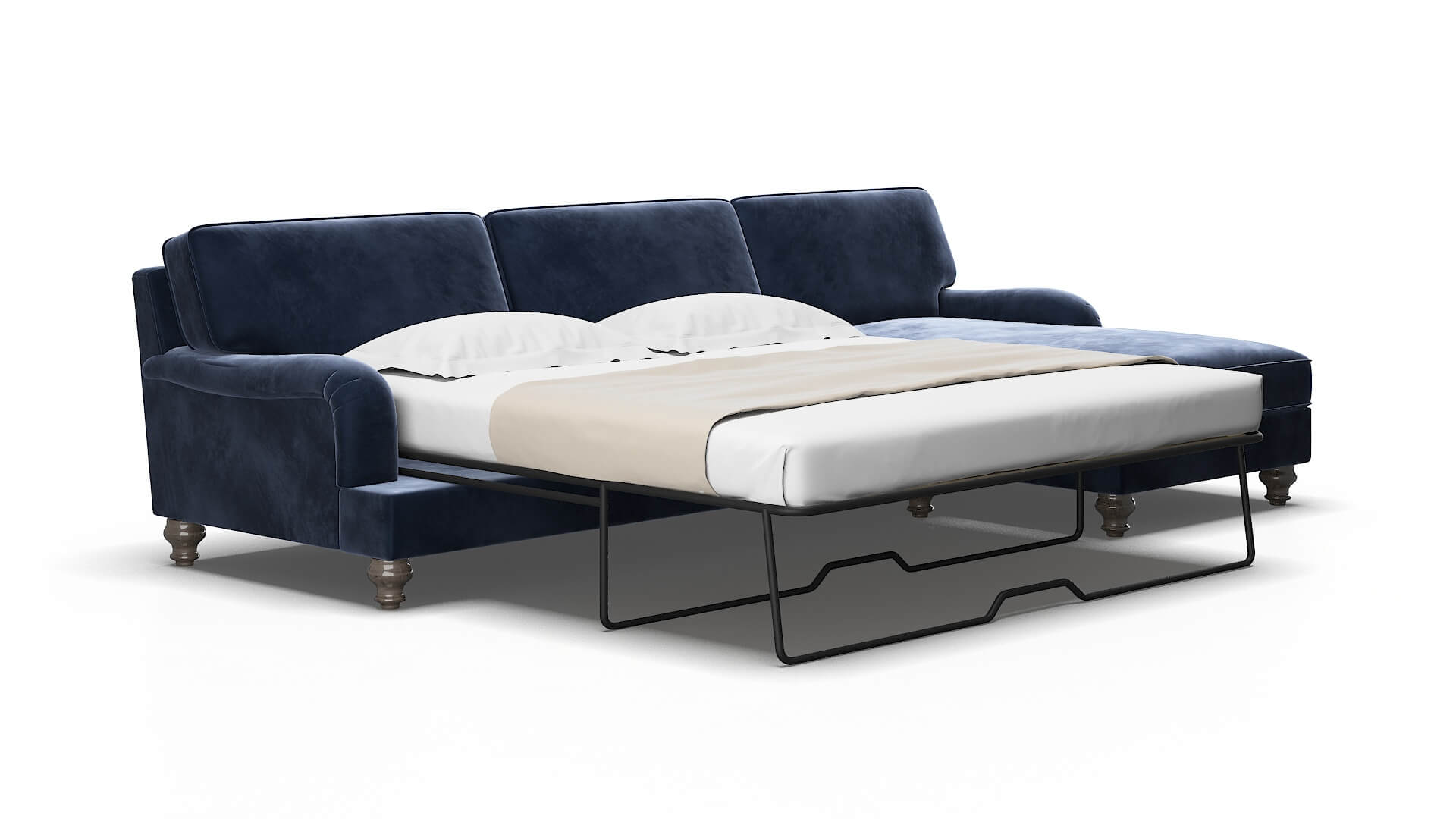 Hamilton Royale cobalt Panel sleeper Espresso Legs  2
