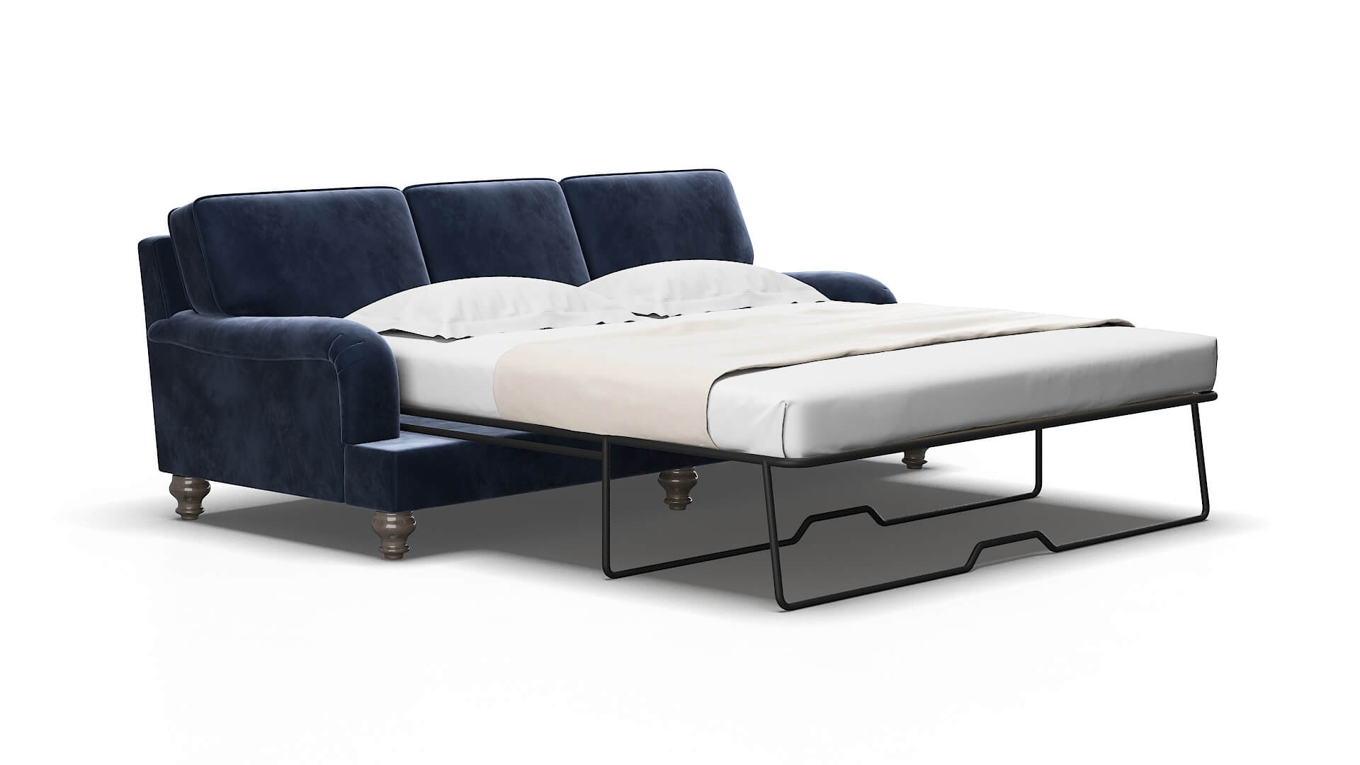 Hamilton Royale cobalt Sofa sleeper Espresso Legs  2