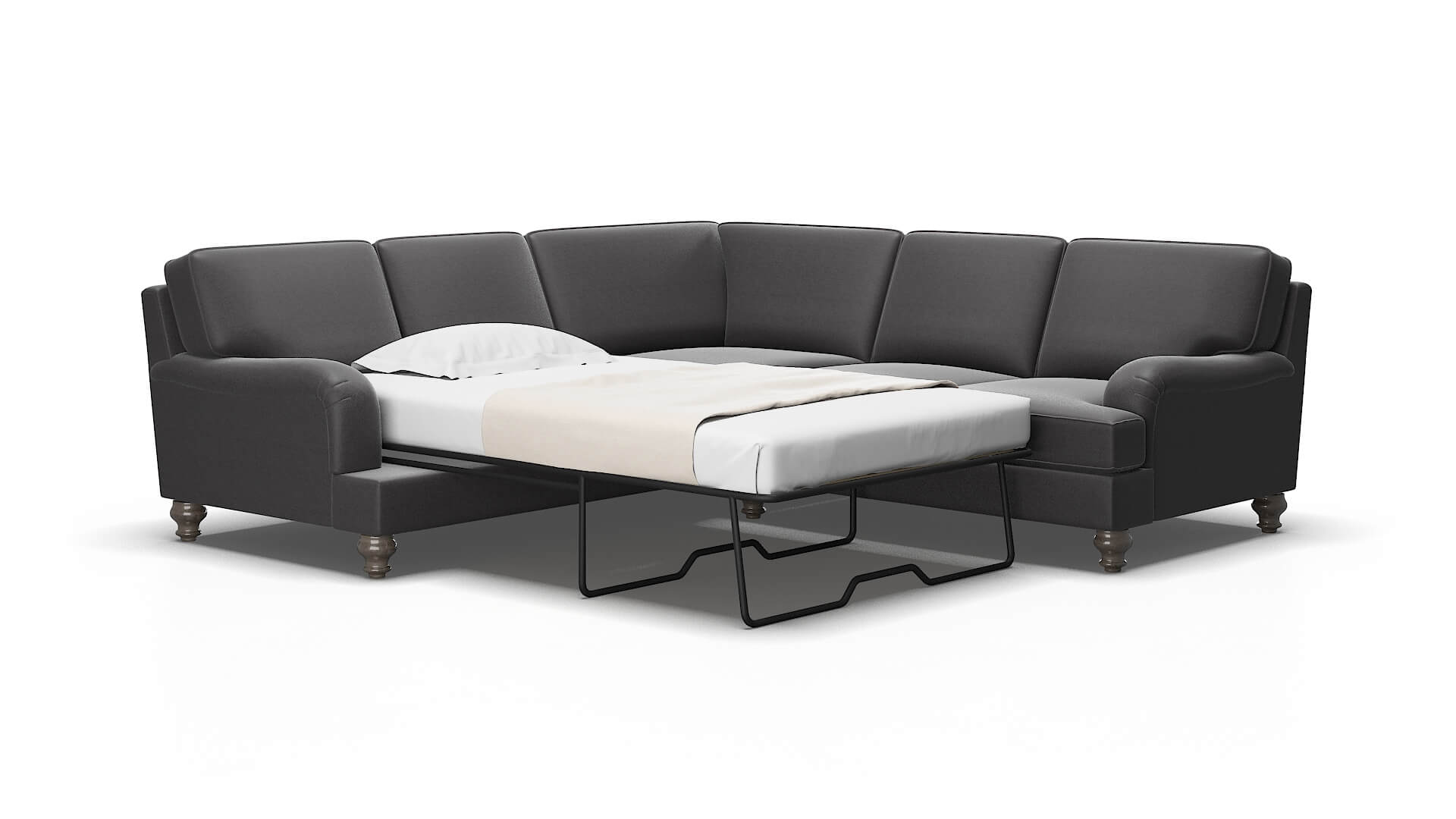 Hamilton Royale Eclipse Sectional Sleeper Espresso legs 2