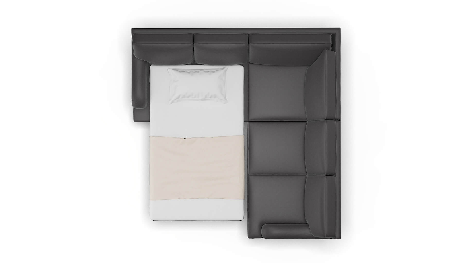 Hamilton Royale Eclipse Sectional Sleeper Espresso legs 3