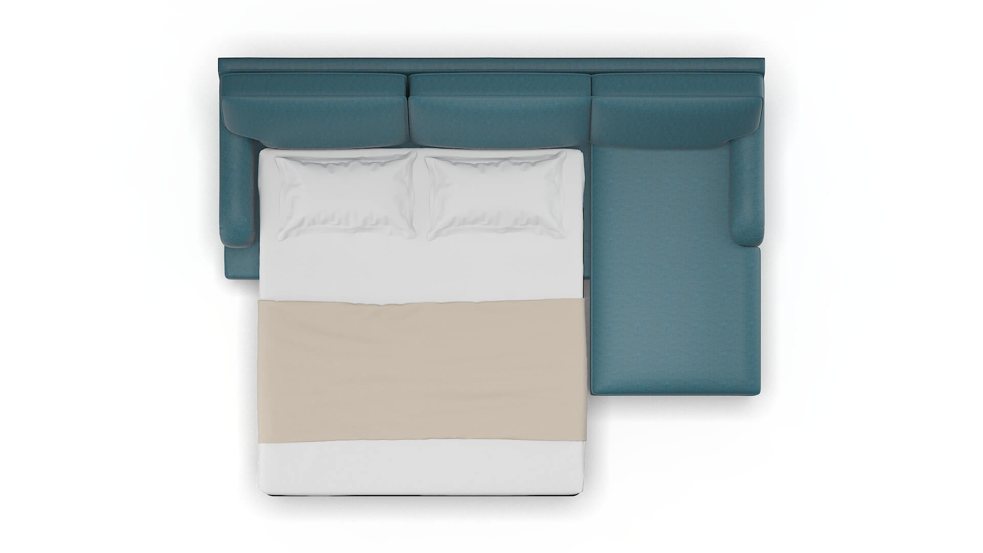 Hamilton Royale Electric_blue Panel Sleeper Espresso legs 3