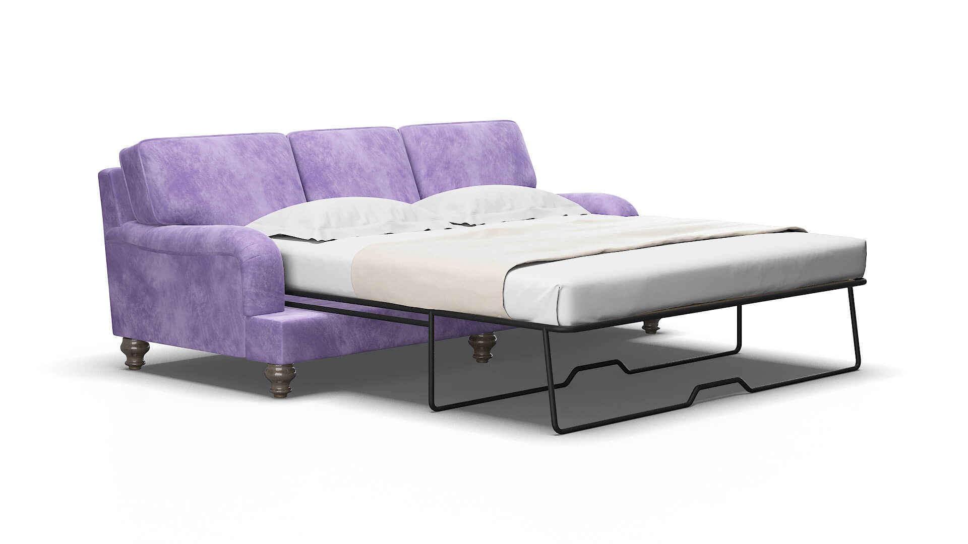 Hamilton Royale lavender Sofa sleeper Espresso Legs  2