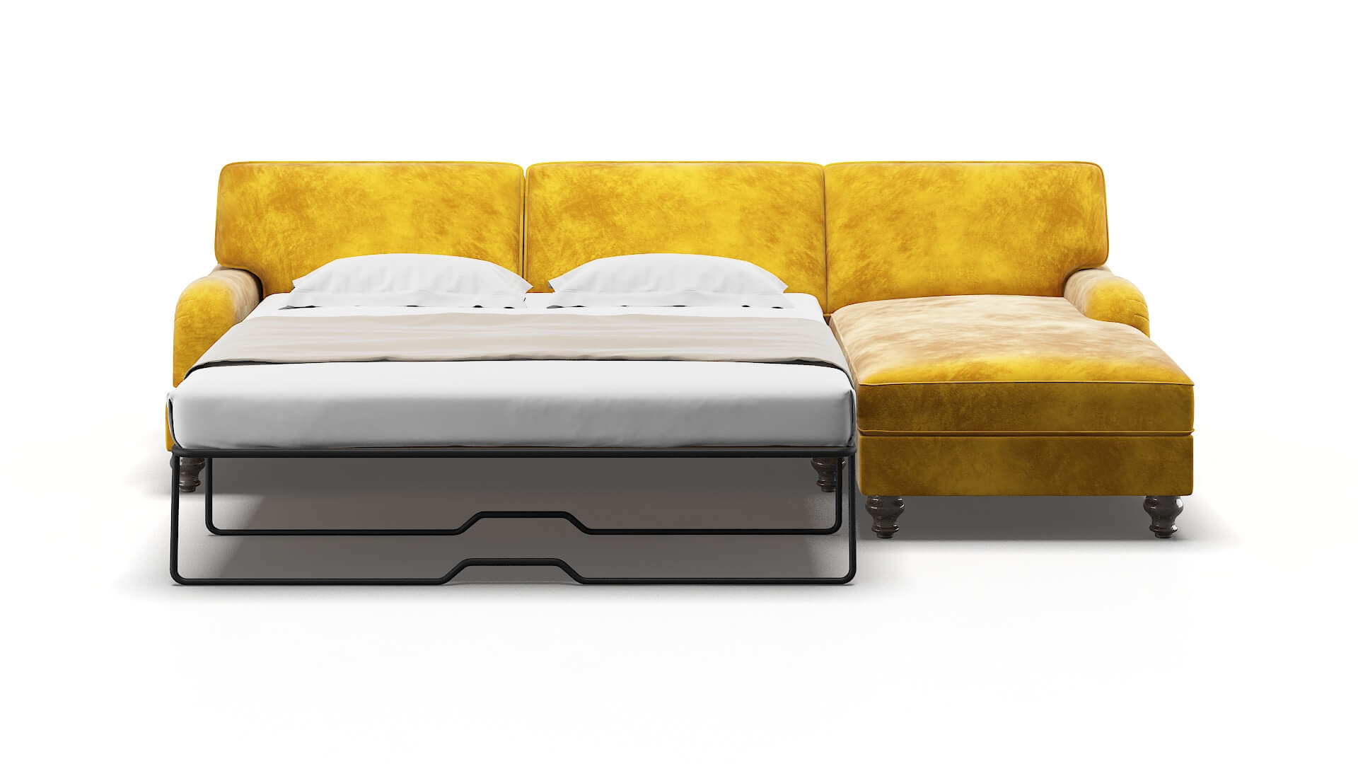 Hamilton Royale Marigold Panel Sleeper Espresso legs 1