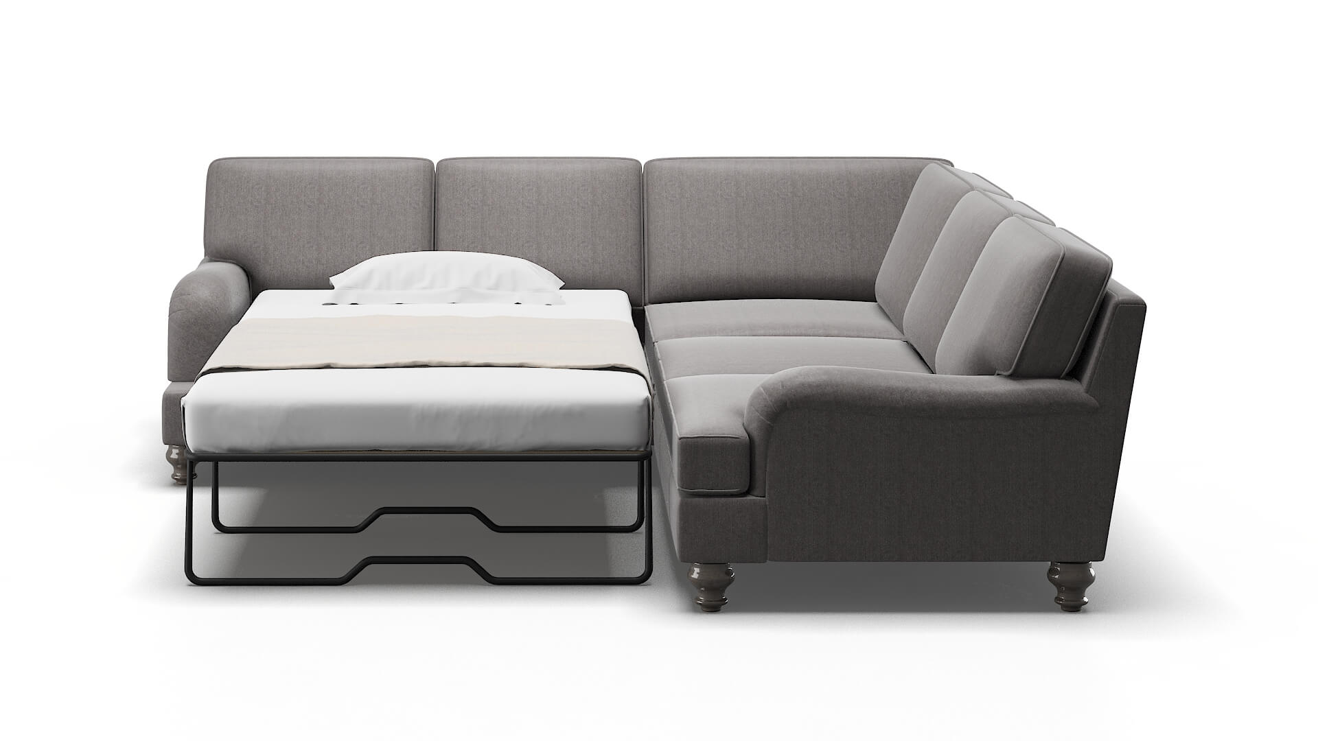 Hamilton Sasha Granite Sectional Sleeper Espresso legs 1