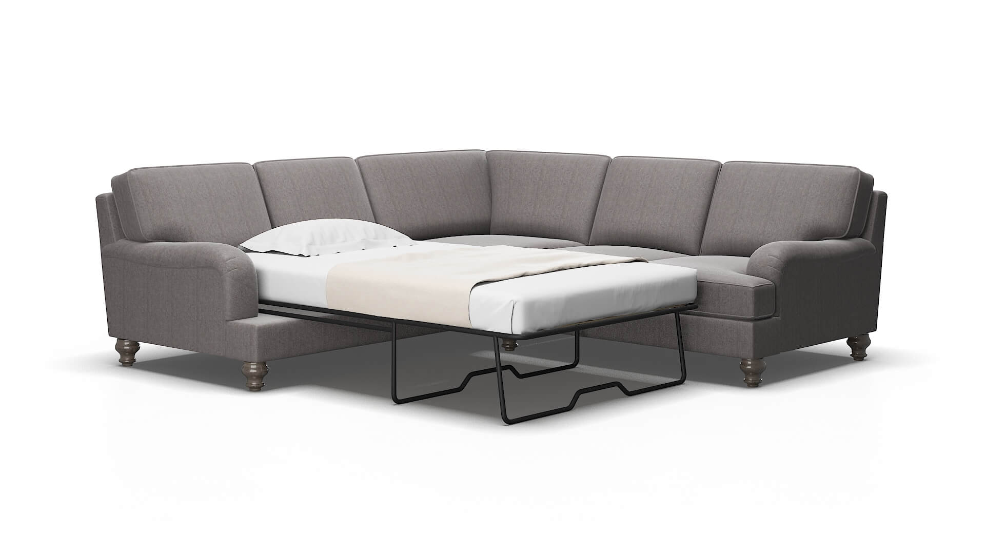 Hamilton Sasha granite Sectional sleeper Espresso Legs  2