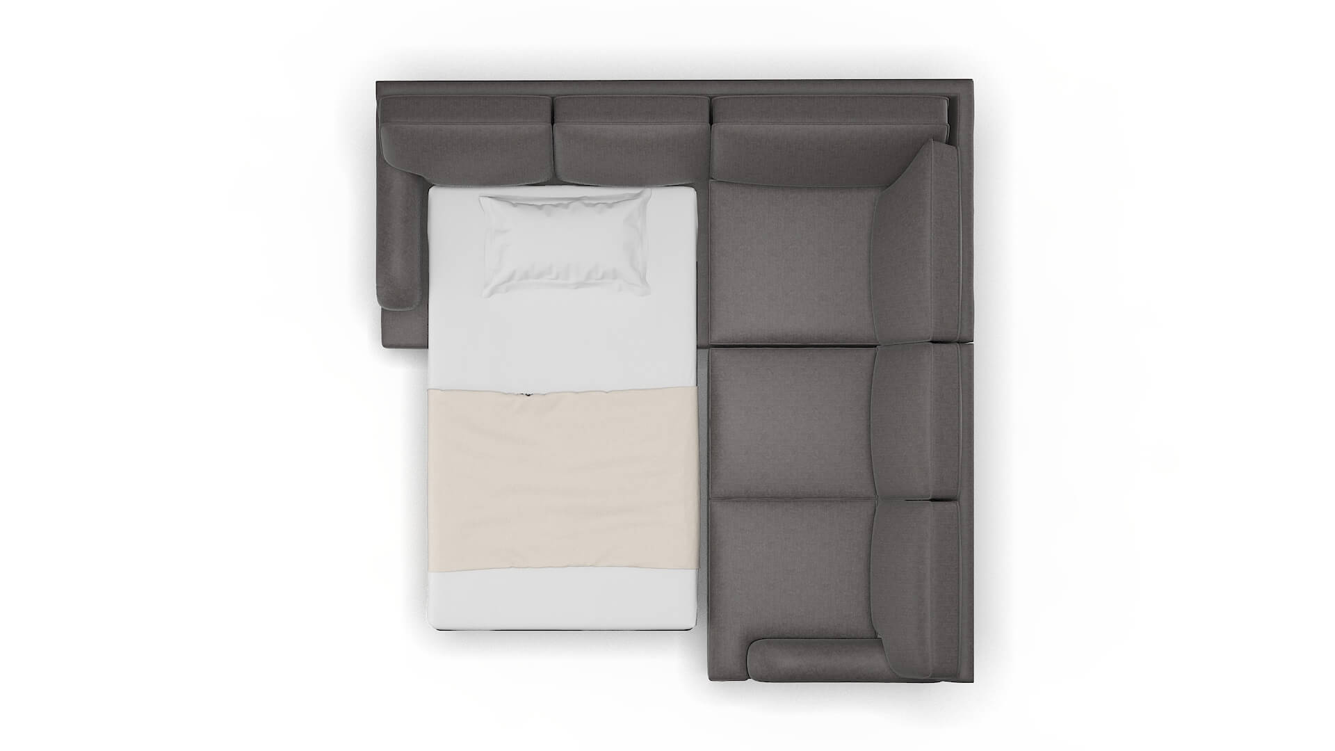 Hamilton Sasha Grey Sectional Sleeper Espresso legs 3