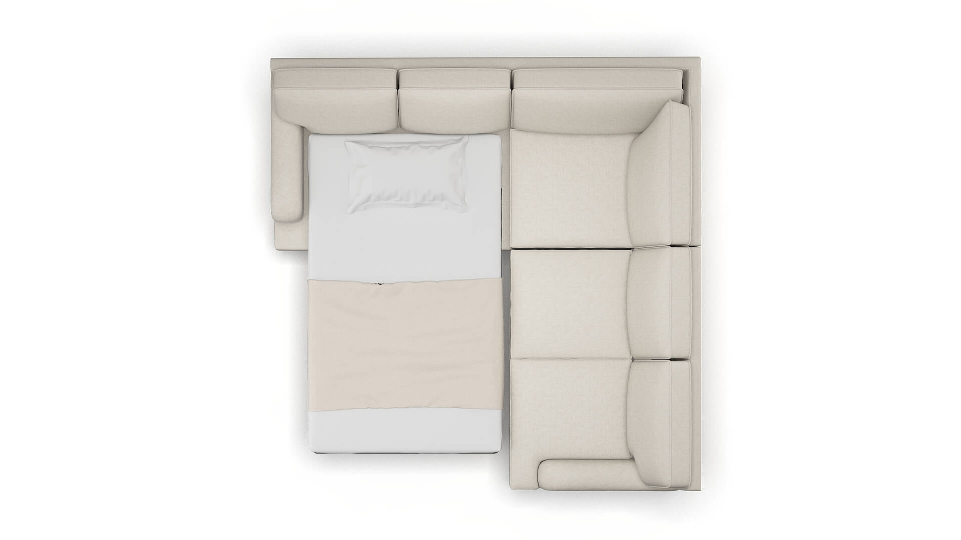 Hamilton Sasha Linen Sectional Sleeper Espresso legs 3