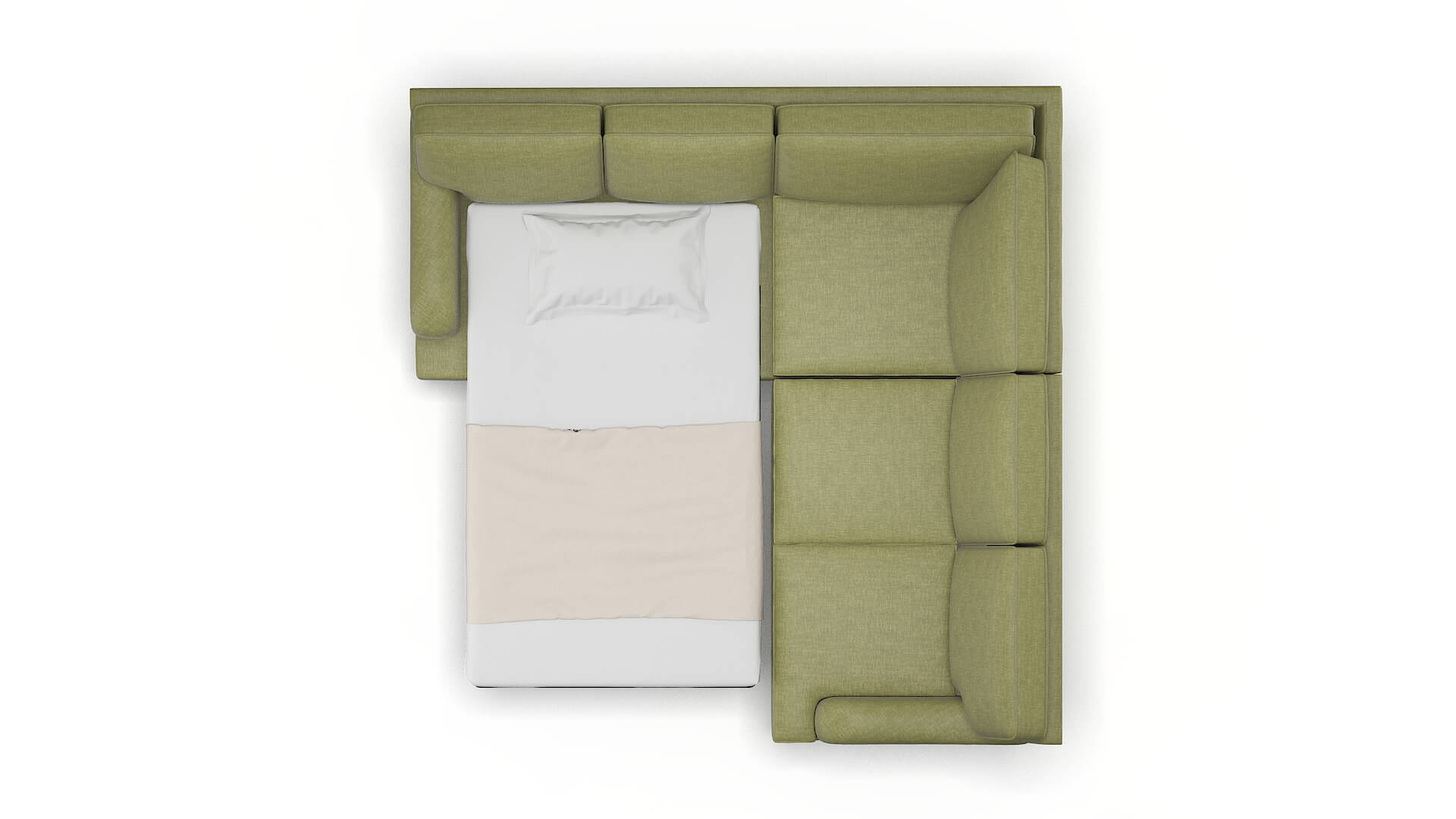 Hamilton Simplex Sour_apple Sectional Sleeper Espresso legs 3