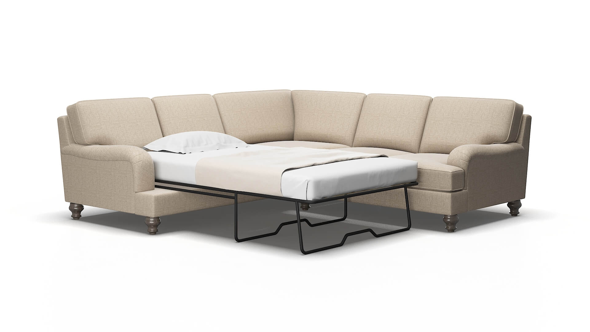 Hamilton Sosoftness 74 Sectional Sleeper Espresso legs 2