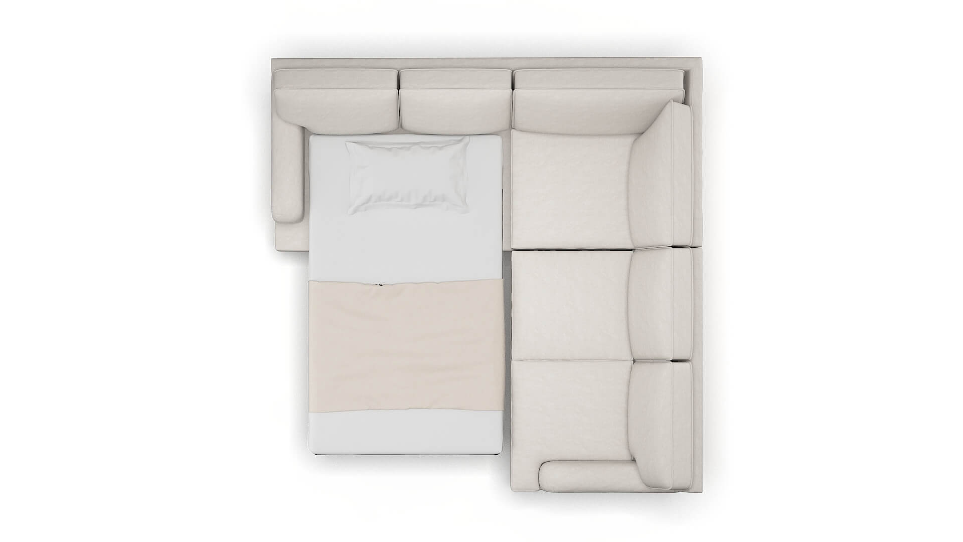 Hamilton Suave Dove Sectional Sleeper Espresso legs 3