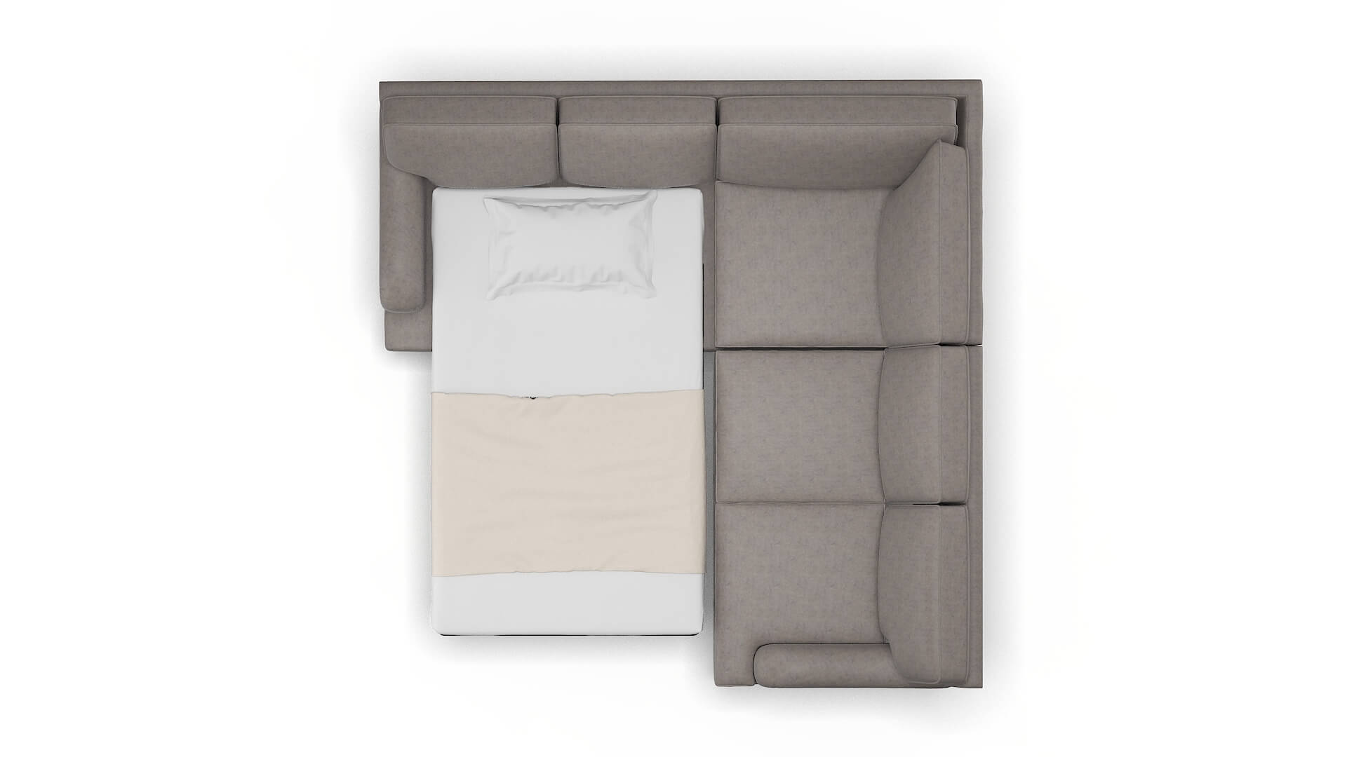 Hamilton Suave Slate Sectional Sleeper Espresso legs 3