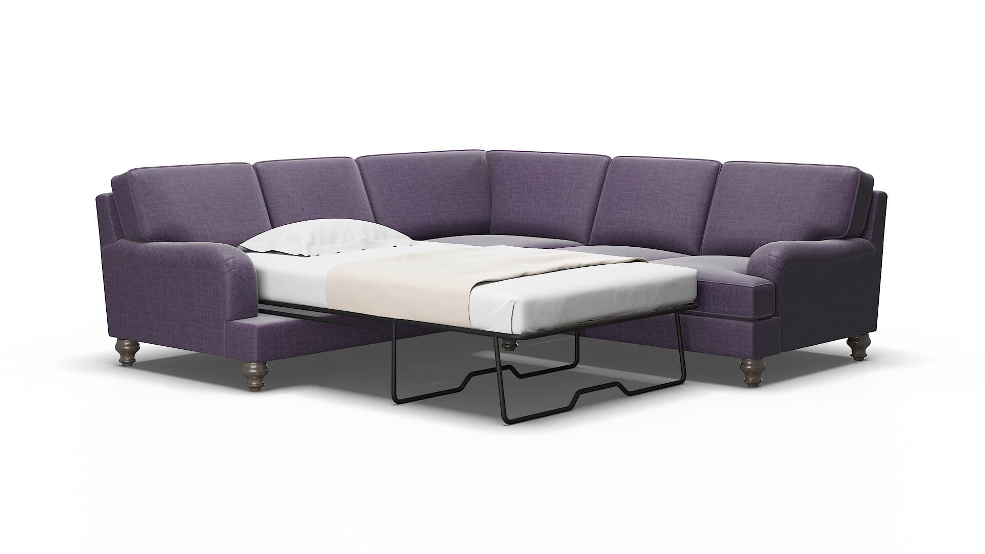 Hamilton Tess blackberry Sectional sleeper Espresso Legs  2