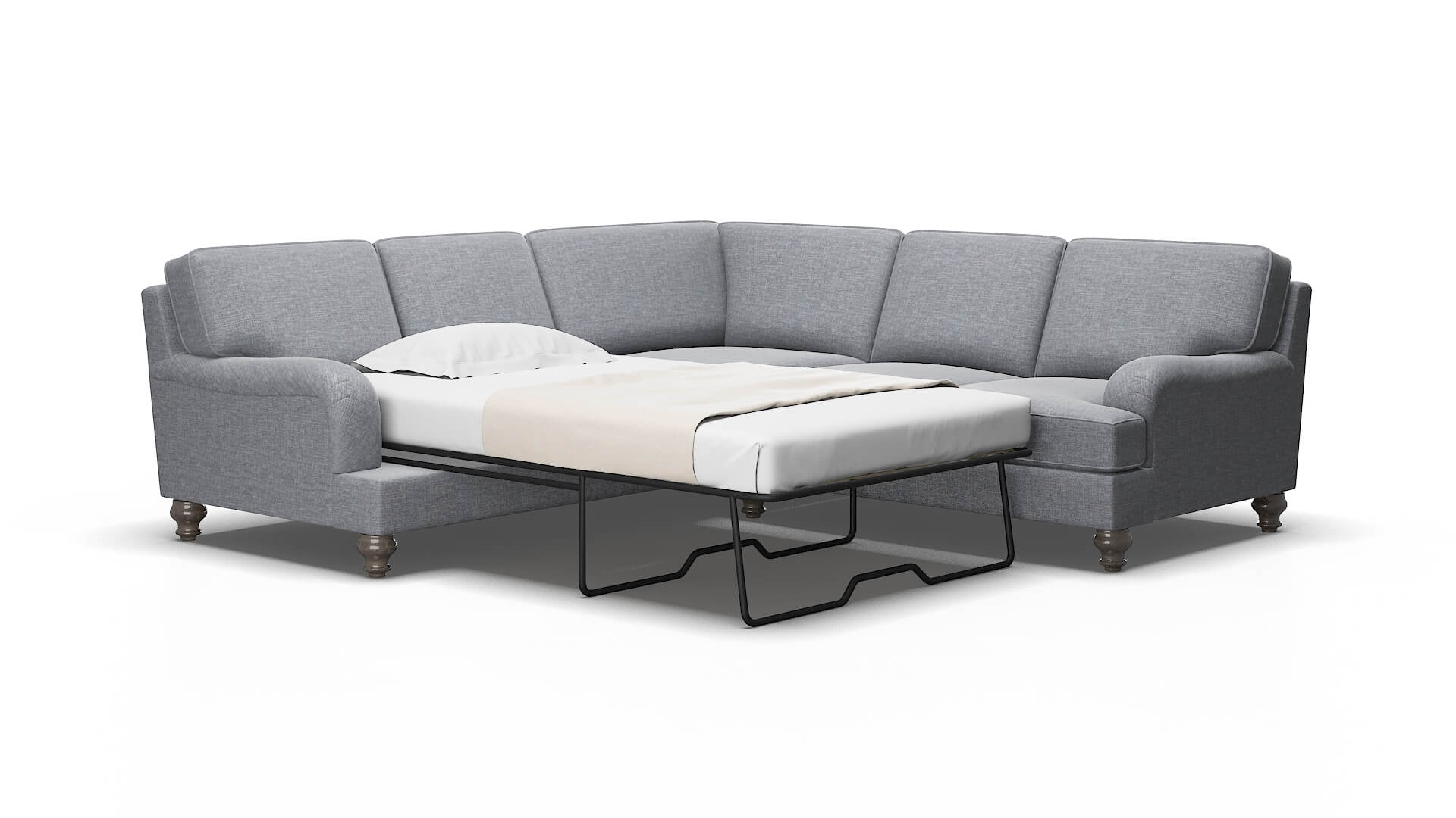 Hamilton Venus mist Sectional sleeper Espresso Legs  2