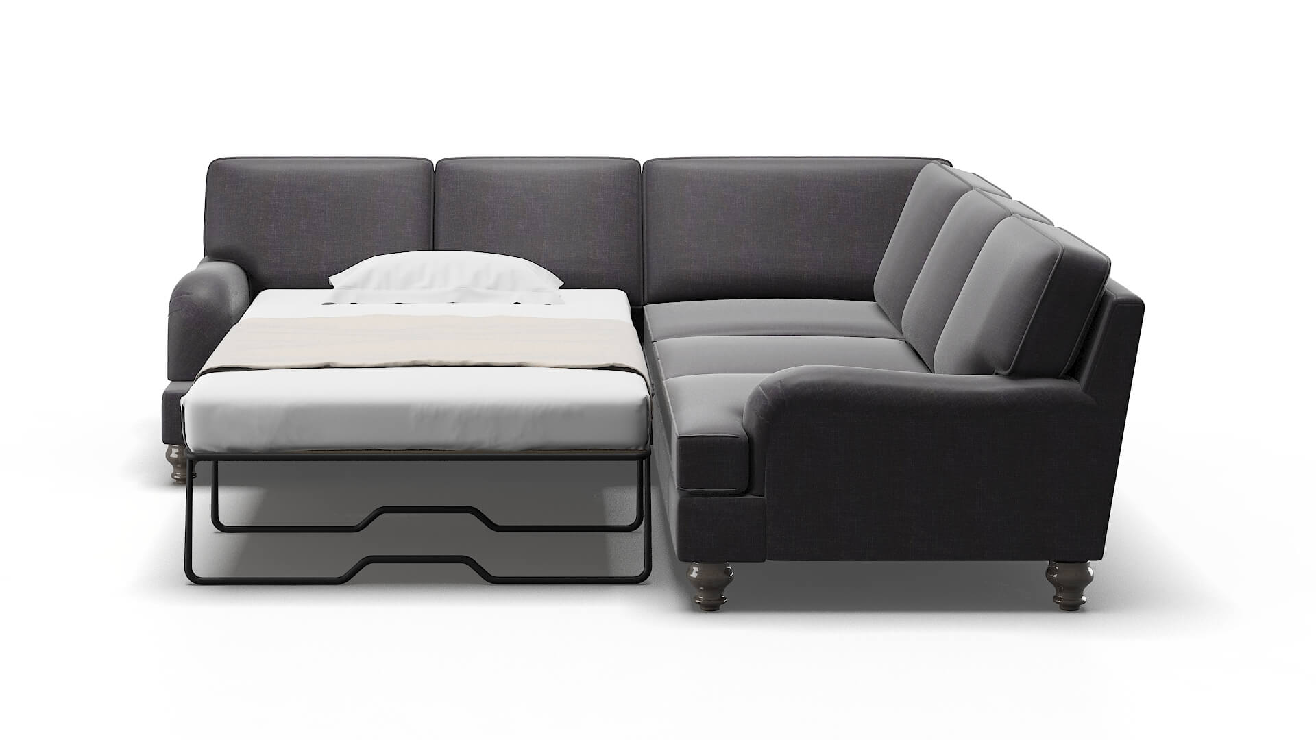 Hamilton Venus Onyx Sectional Sleeper Espresso legs 1
