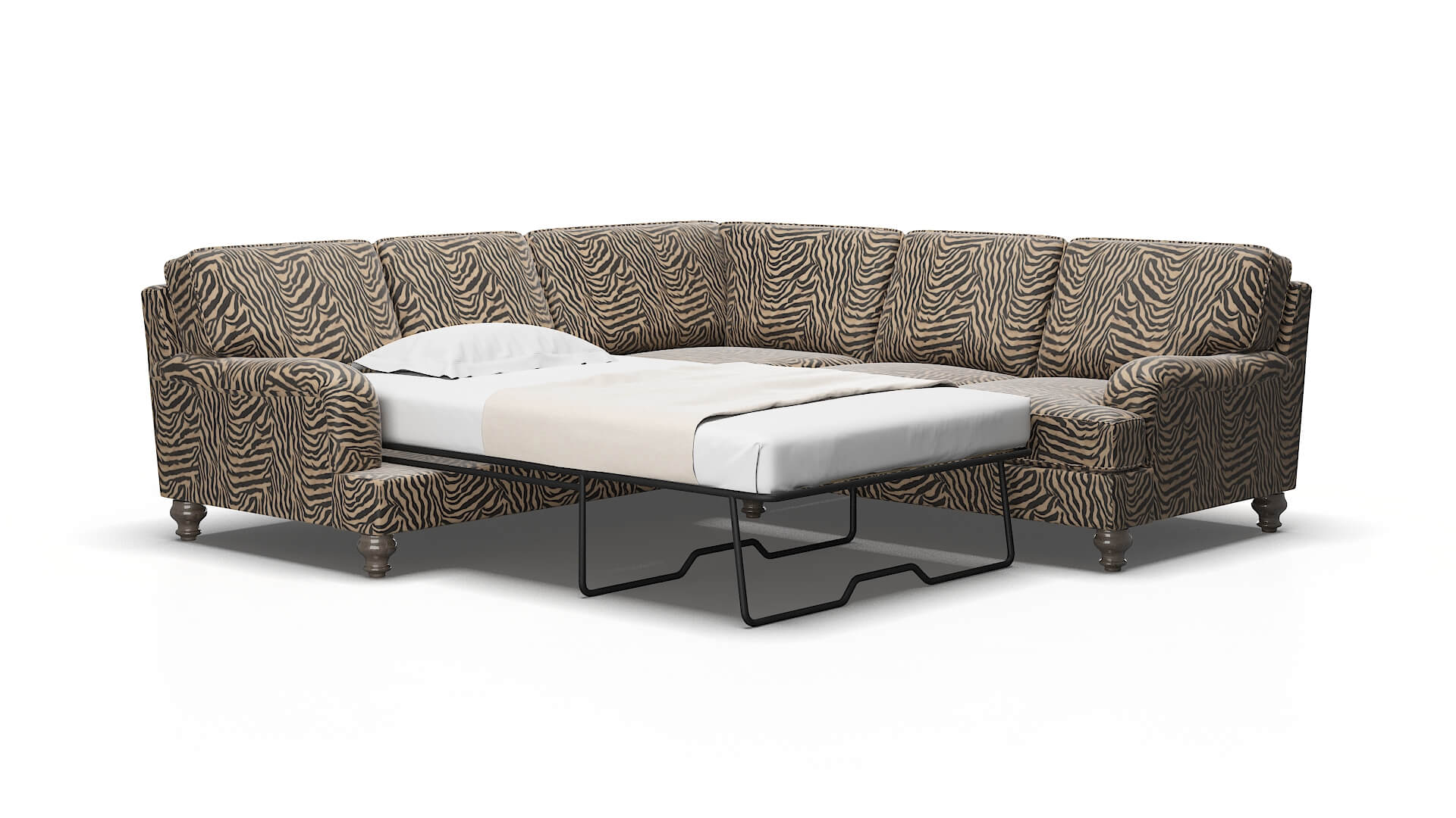 Hamilton Zambia coffee Sectional sleeper Espresso Legs  2