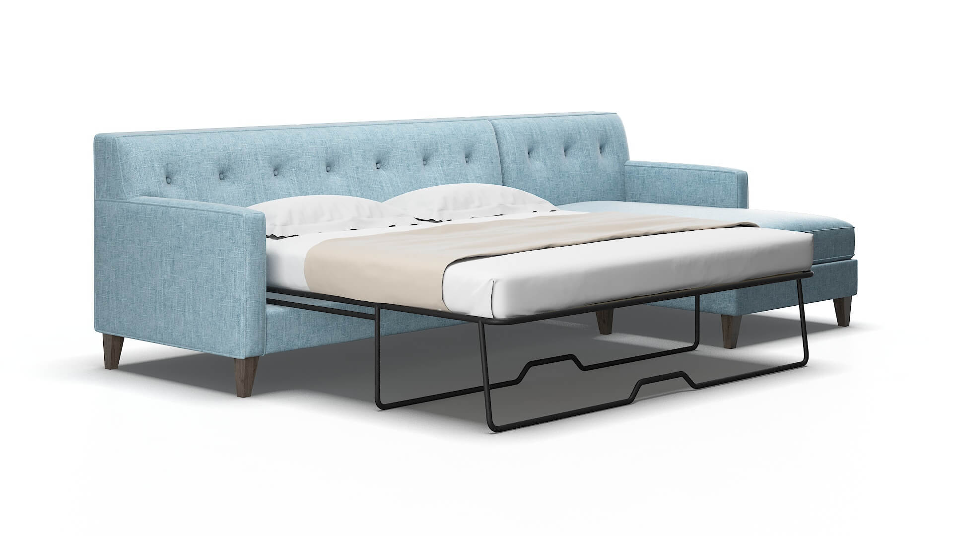 Harper Atlas turquoise Panel sleeper Espresso Legs  2