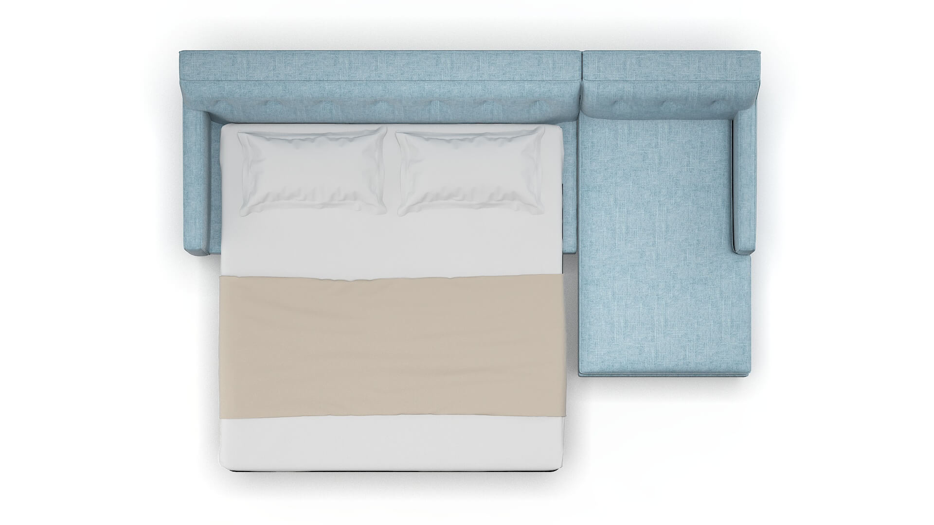 Harper Atlas Turquoise Panel Sleeper Espresso legs 3