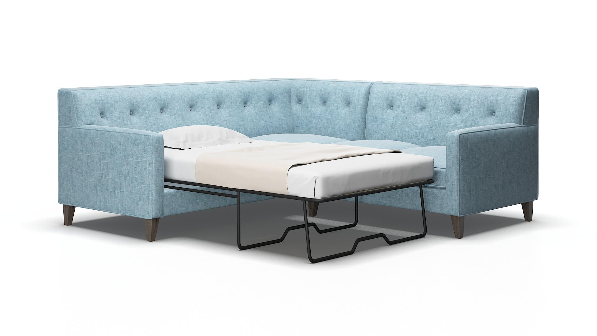 Harper Atlas turquoise Sectional sleeper Espresso Legs  2