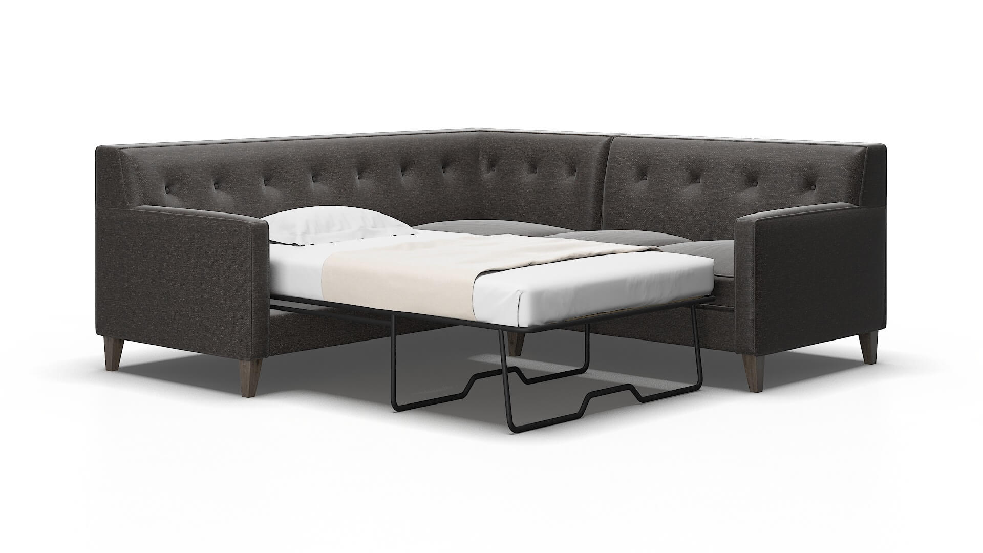 Harper Avenger denim Sectional sleeper Espresso Legs  2