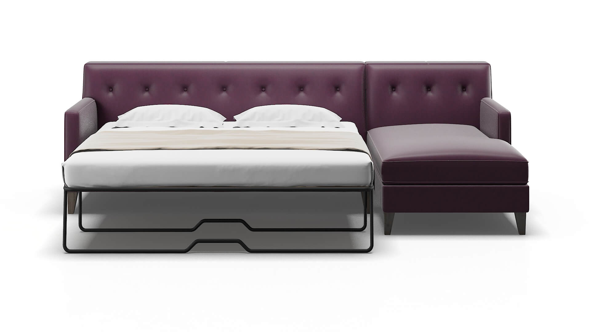 Harper Bella Aubergine Panel Sleeper Espresso legs 1